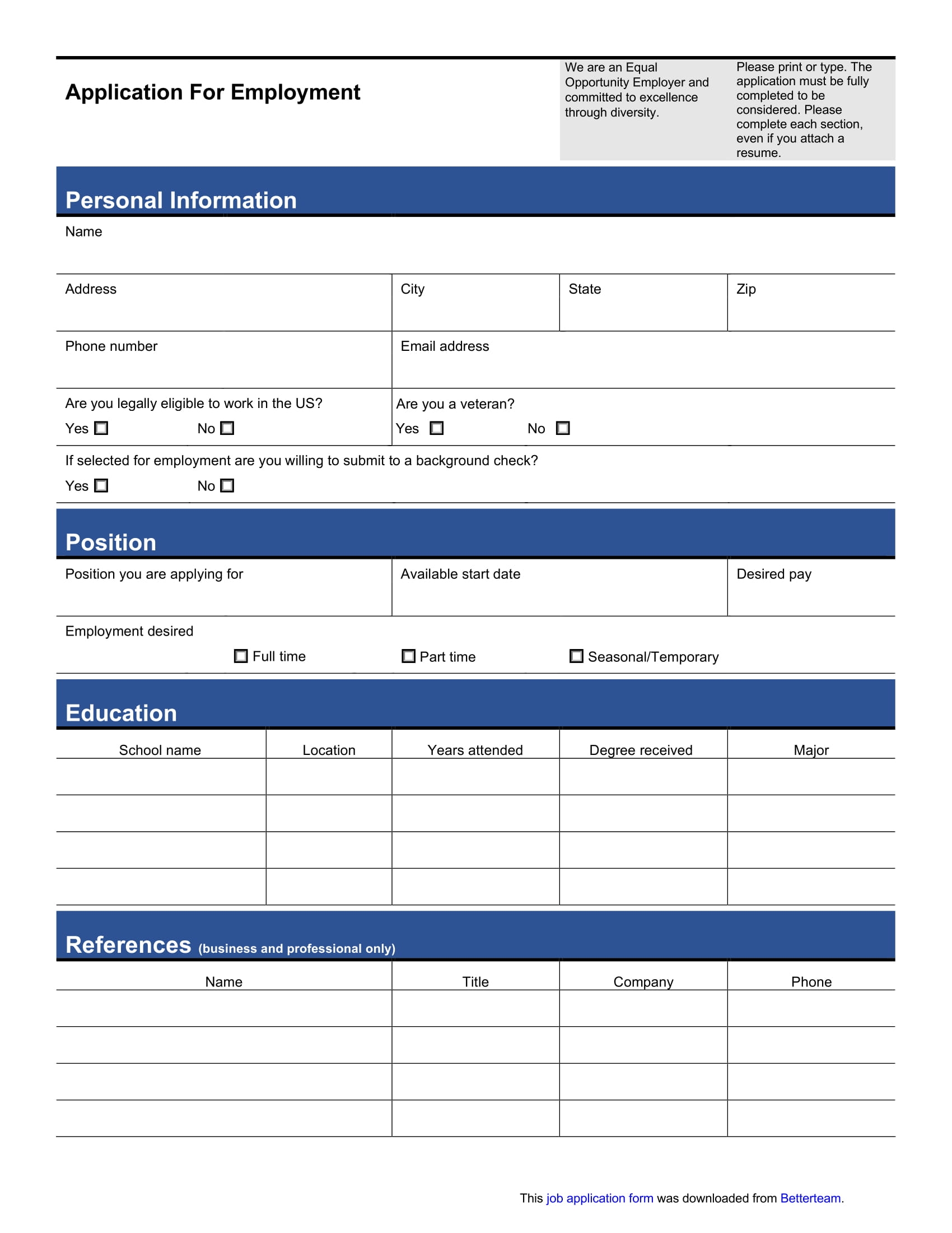 13 Job Application Form Examples