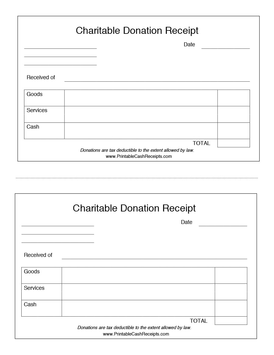 Printable Clothing Donation Form