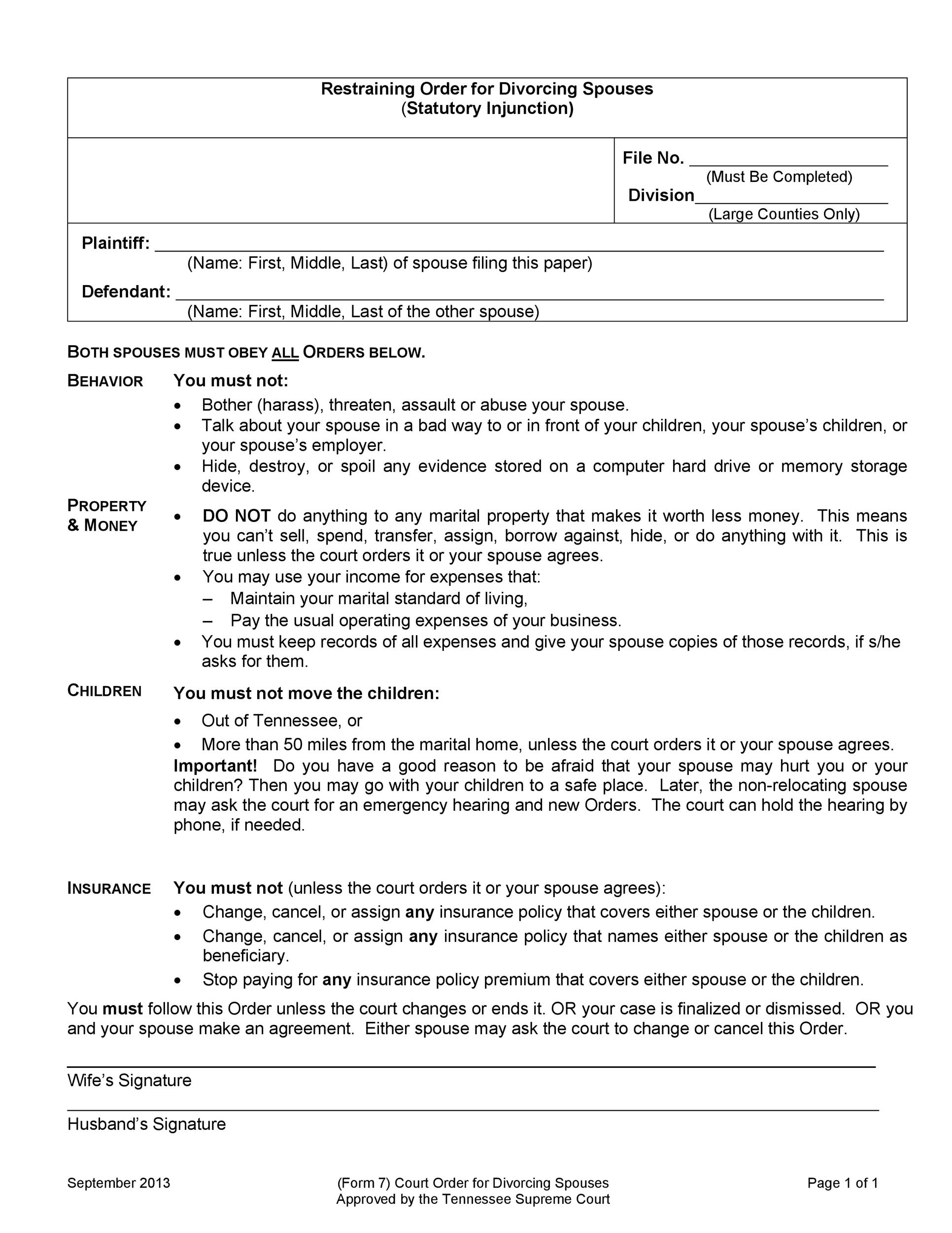 Free Printable No Fault Divorce Forms