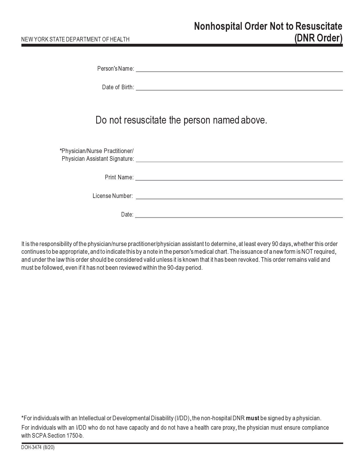 43 Printable Do Not Resuscitate Forms All States TemplateLab