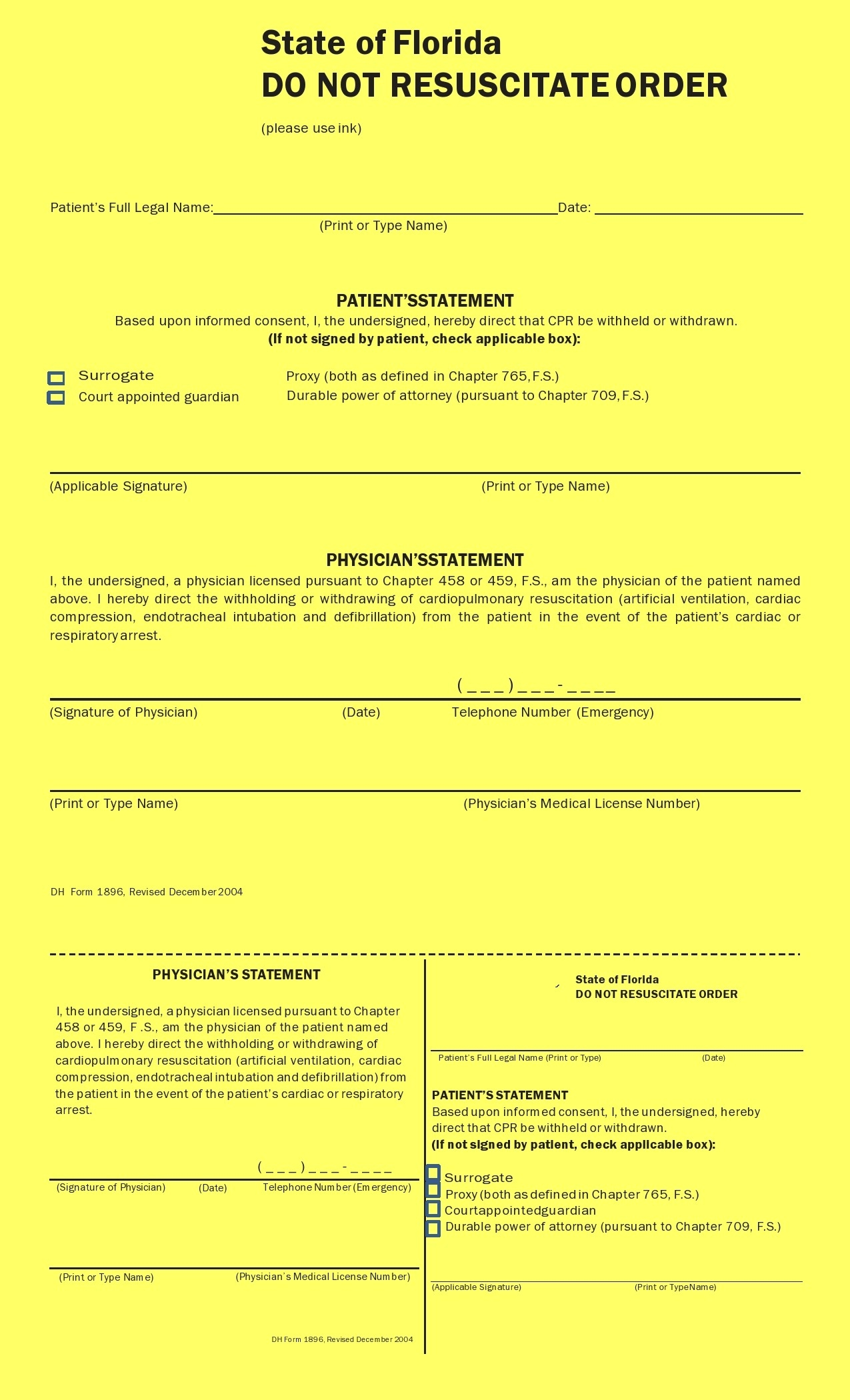 Printable Do Not Resuscitate Form Texas Printable Do Not Resuscitate Form Texas