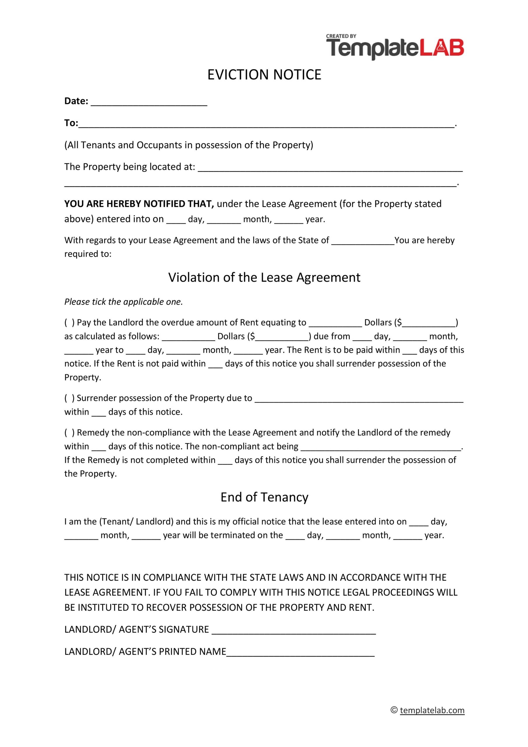 45 Free Eviction Notice Templates Word PDF TemplateLab 45 Free Eviction Notice Templates Word PDF TemplateLab