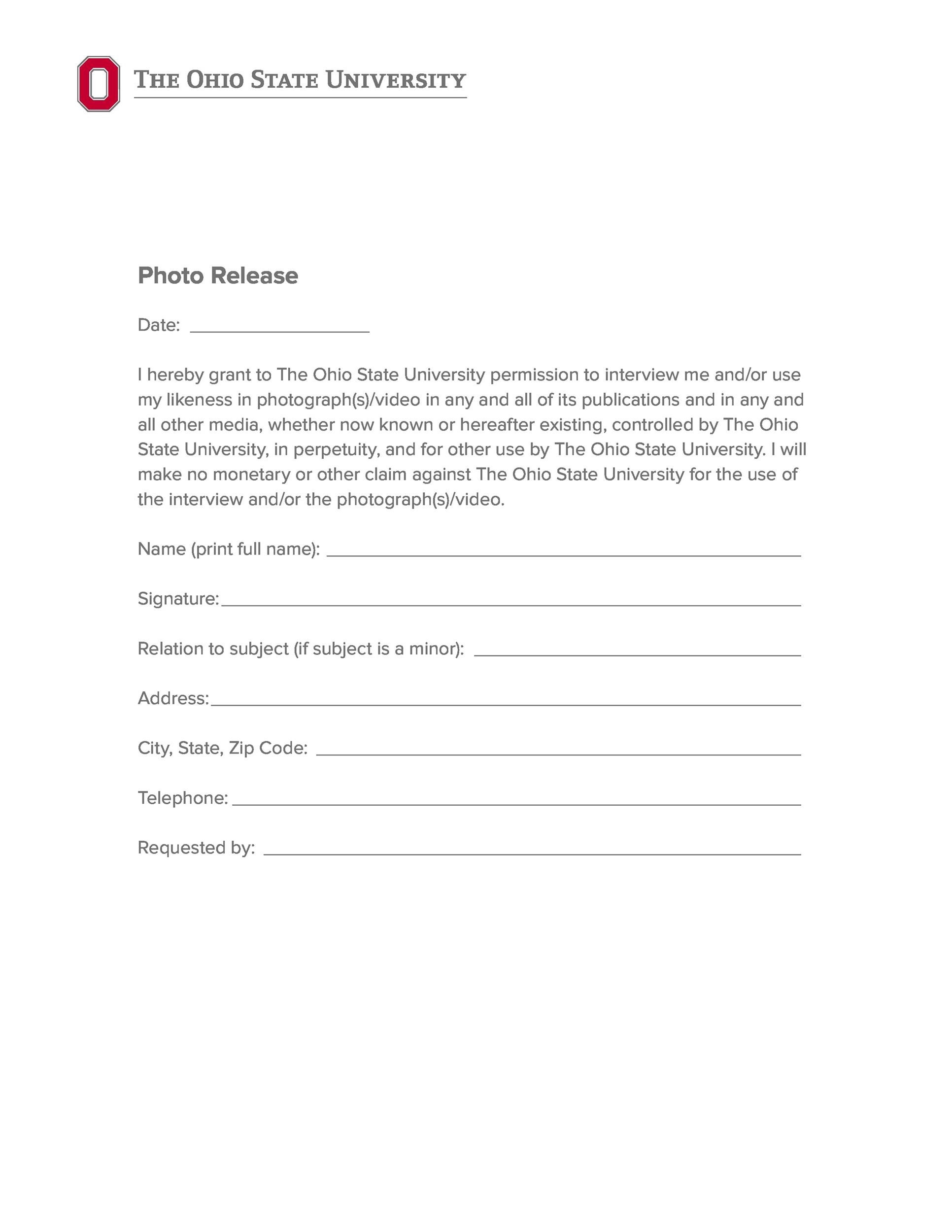 53 Standard Photo Release Forms Free TemplateLab