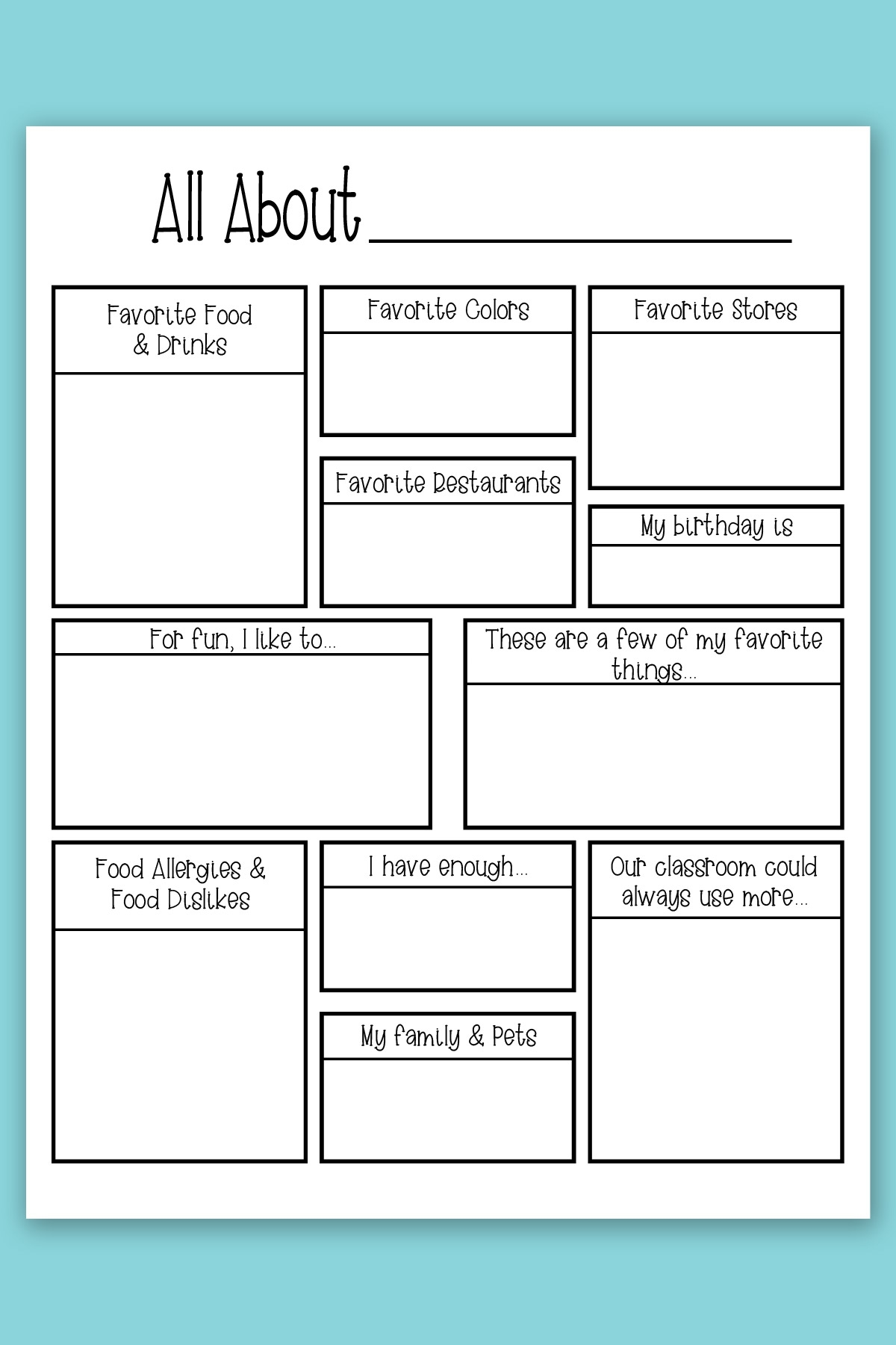 Printable Forms For Teachers