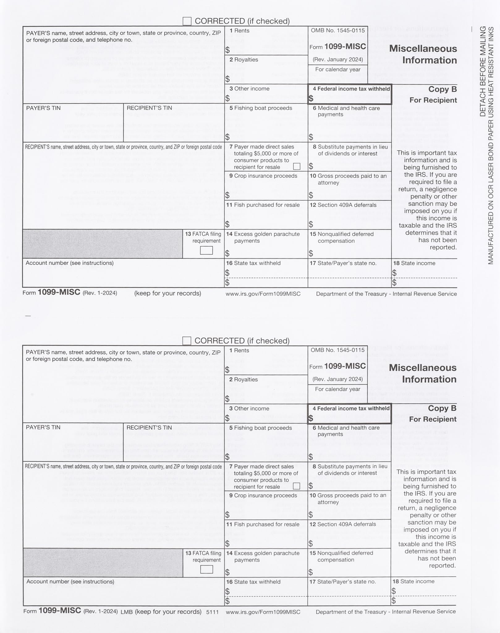 Form 1099 Misc Printable
