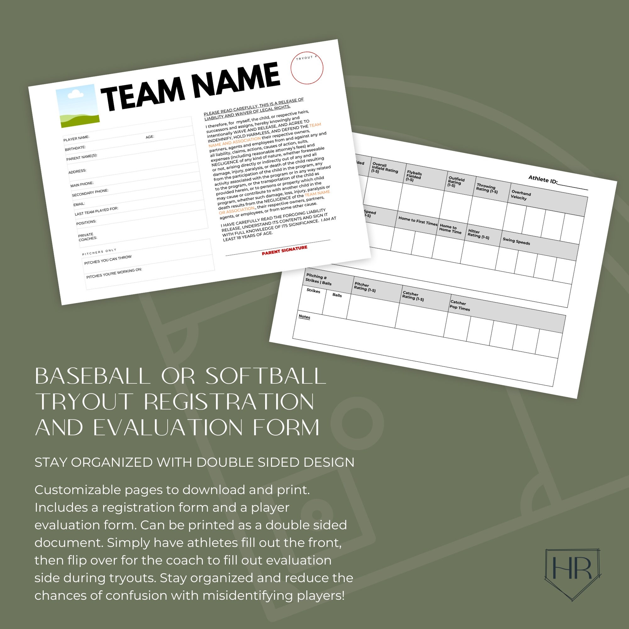 Athlete Evaluation With Tryout Sign Up Registration Template Baseball Softball Player Customizable Canva Printable Editable Digital Download Etsy Athlete Evaluation With Tryout Sign Up Registration Template Baseball Softball Player Customizable Canva Printable Editable Digital Download Etsy