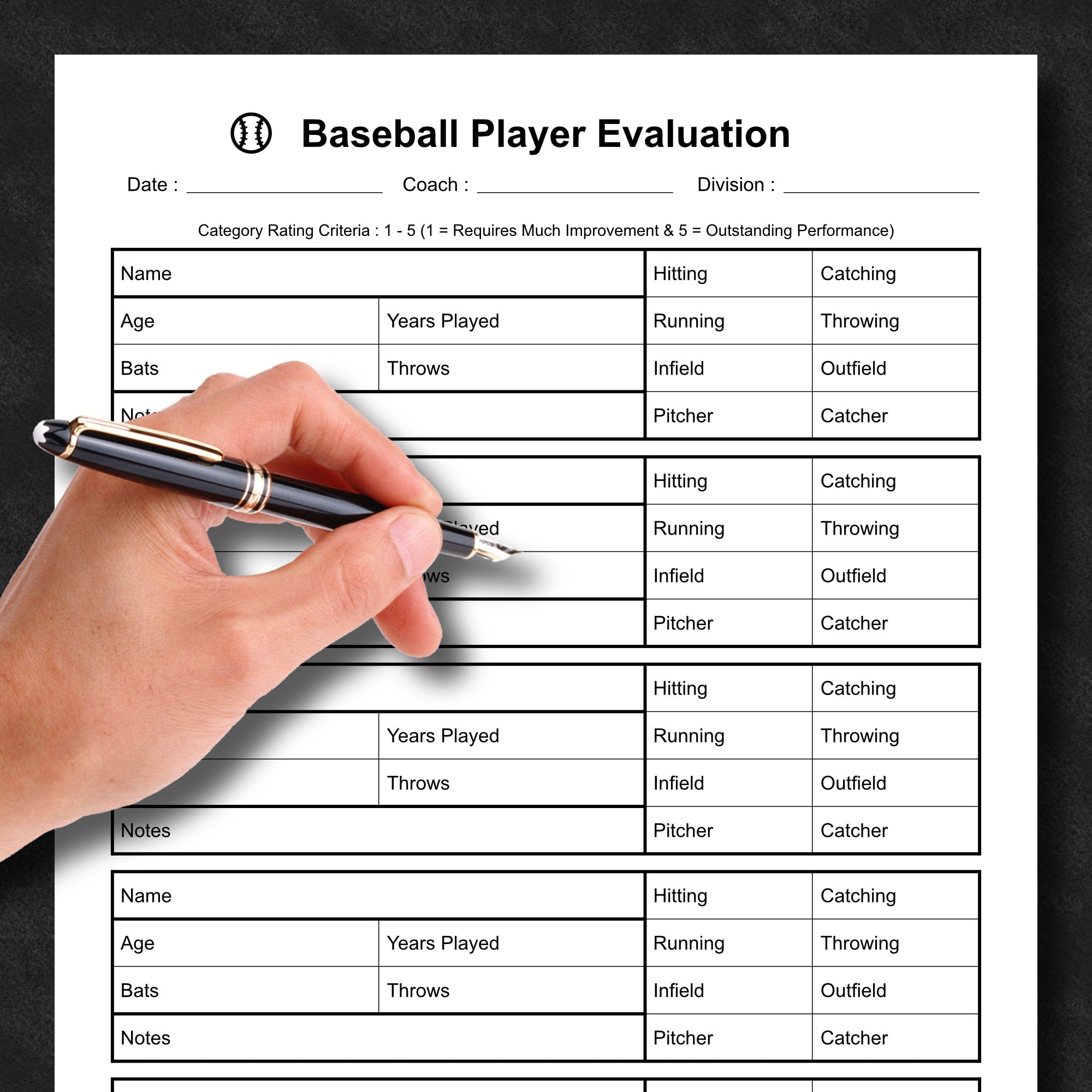 Baseball Player Evaluation Form Skills Assessment Form Tryout Form Printable PDF Instant Download Etsy Baseball Player Evaluation Form Skills Assessment Form Tryout Form Printable PDF Instant Download Etsy