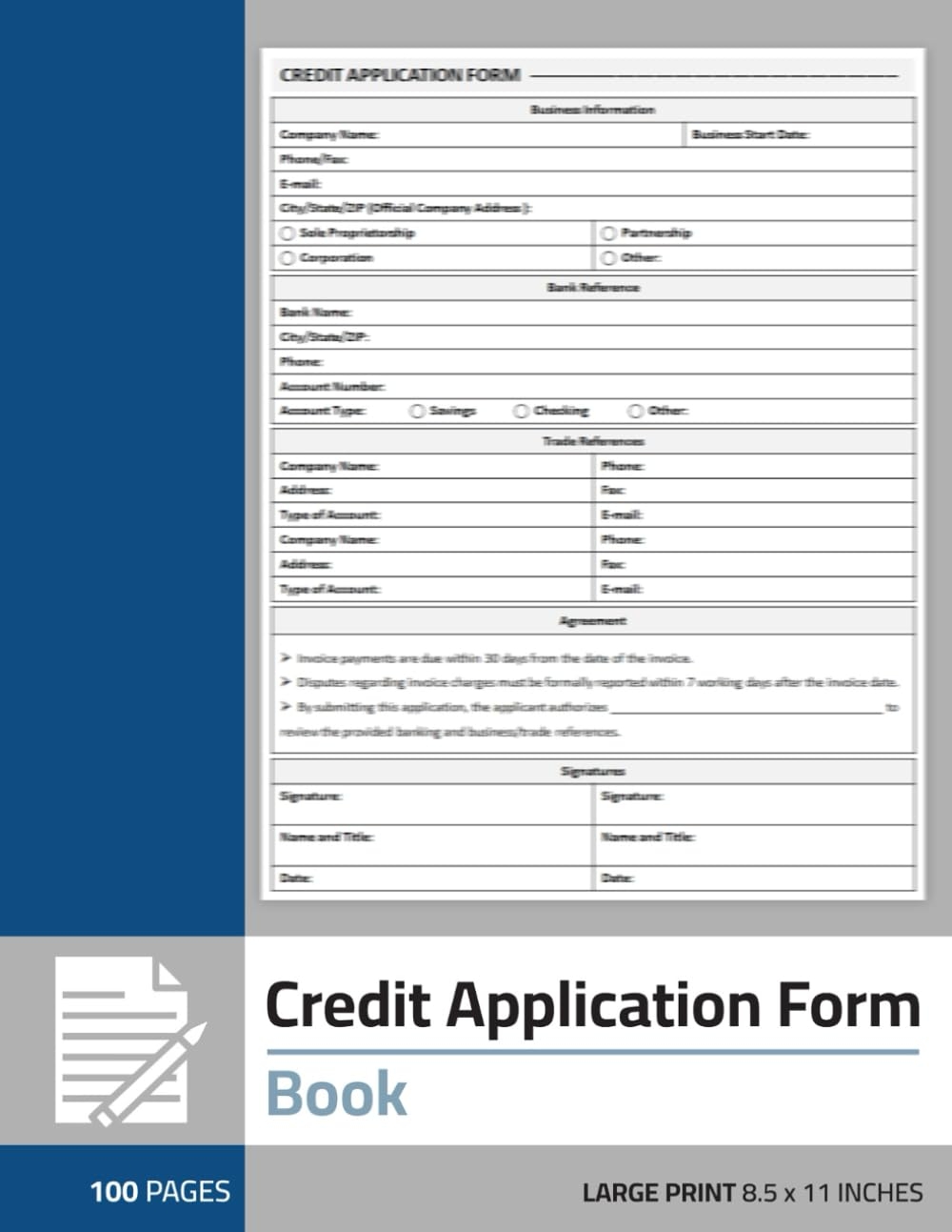 Credit Application Form Book Credit Application Forms To Request Credit And Loan 100 Pages 50 Forms Publishing Hhso Cp Amazon Books