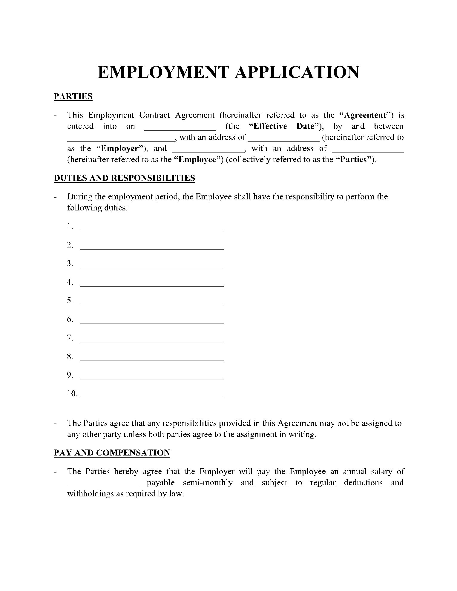 Free Employment Job Application Form Templates CocoSign Worksheets Library Free Employment Job Application Form Templates CocoSign Worksheets Library