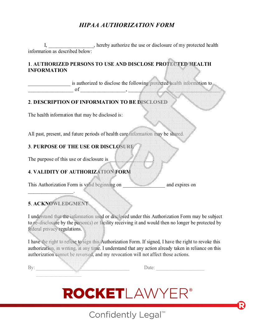 Hipaa Form Printable