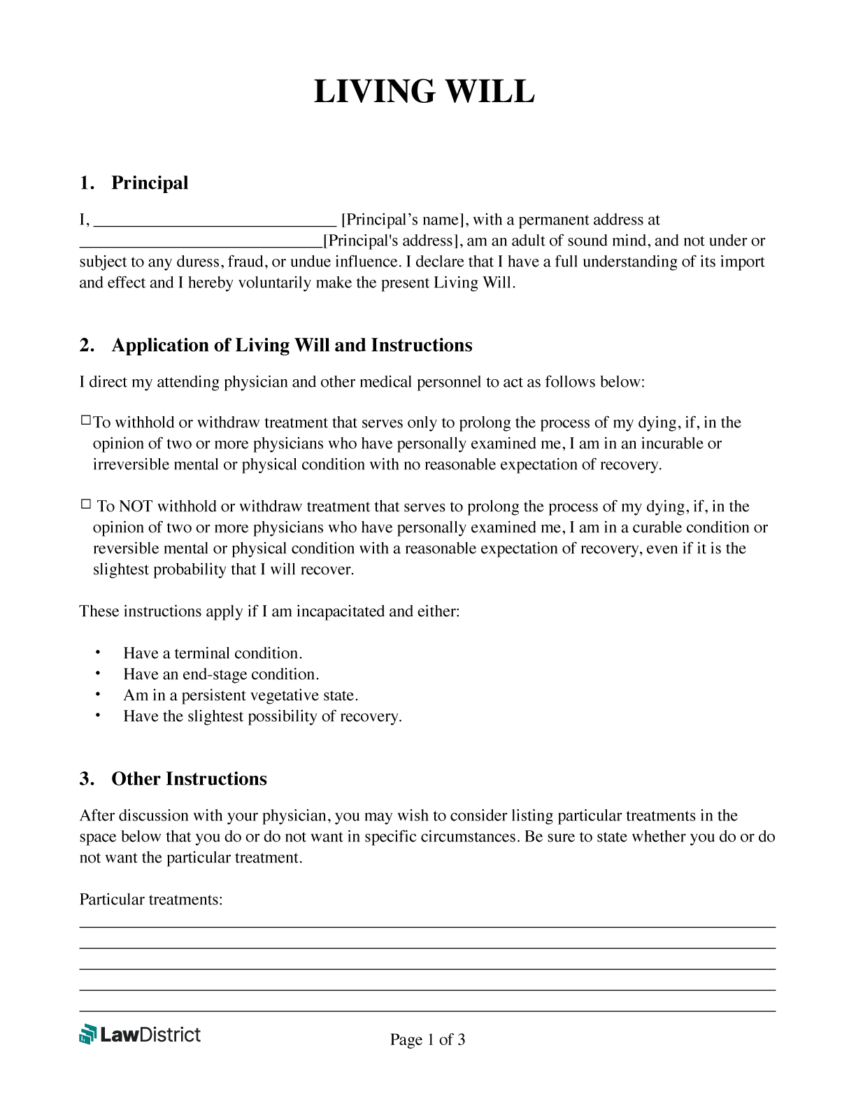 Free Printable Living Will Form Tennessee