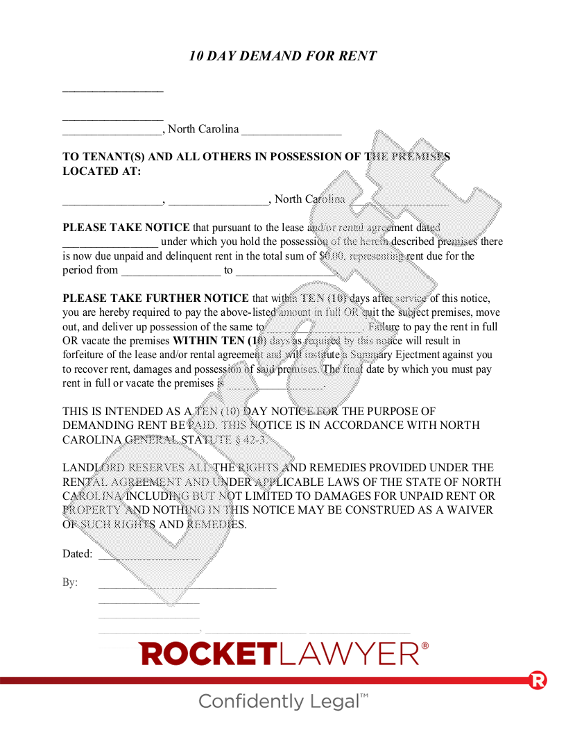 Free North Carolina Eviction Notice Template Rocket Lawyer Free North Carolina Eviction Notice Template Rocket Lawyer