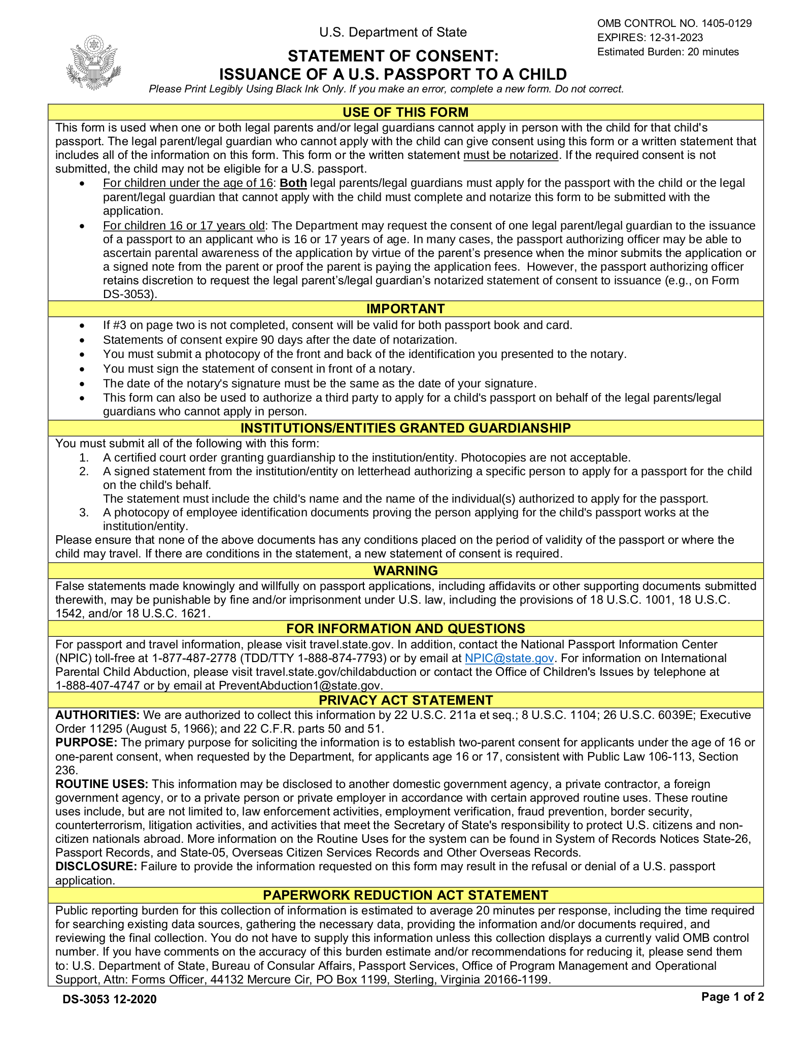 Ds-3053 Printable Form