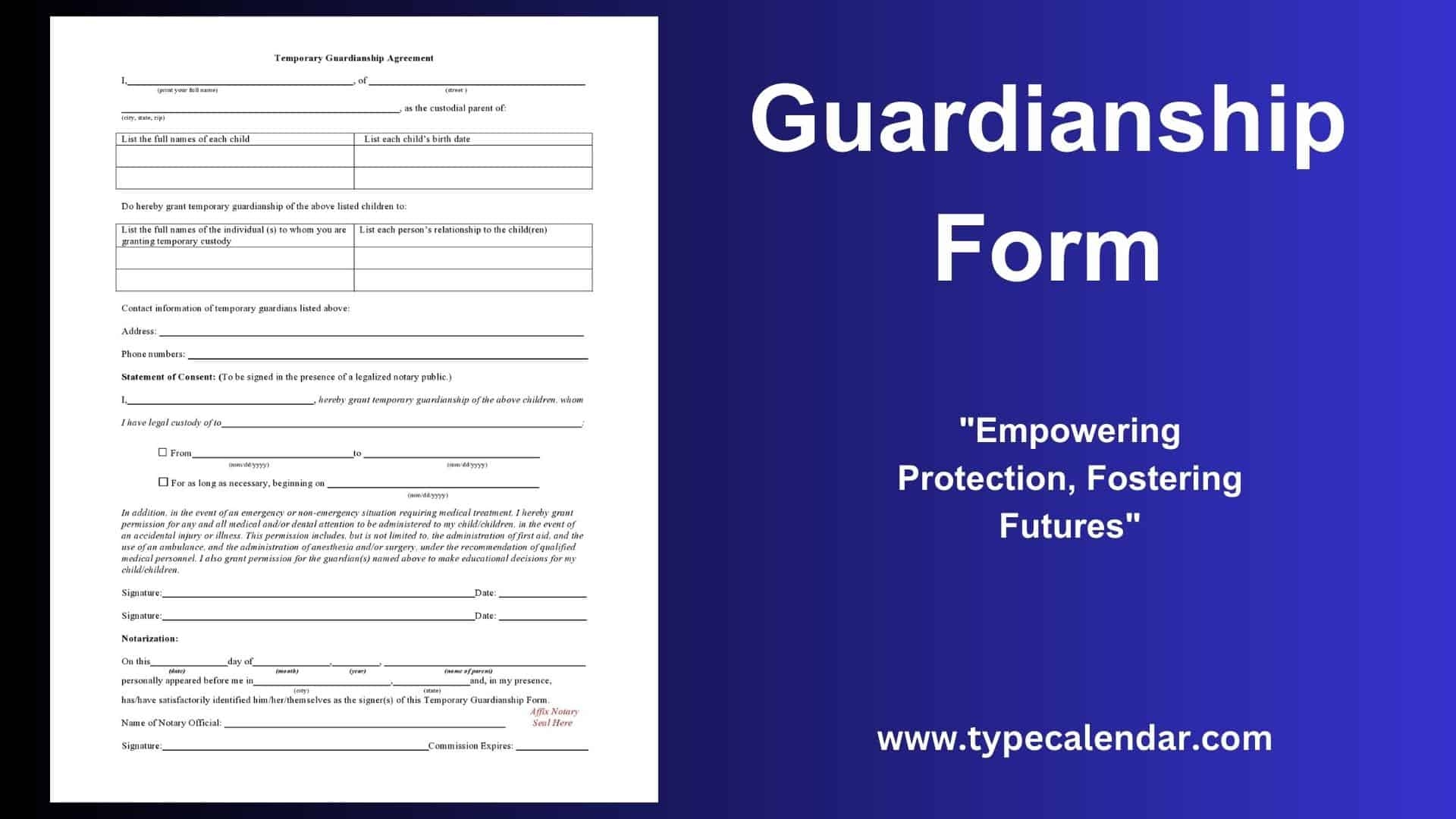 Free Printable Temporary Guardianship Forms