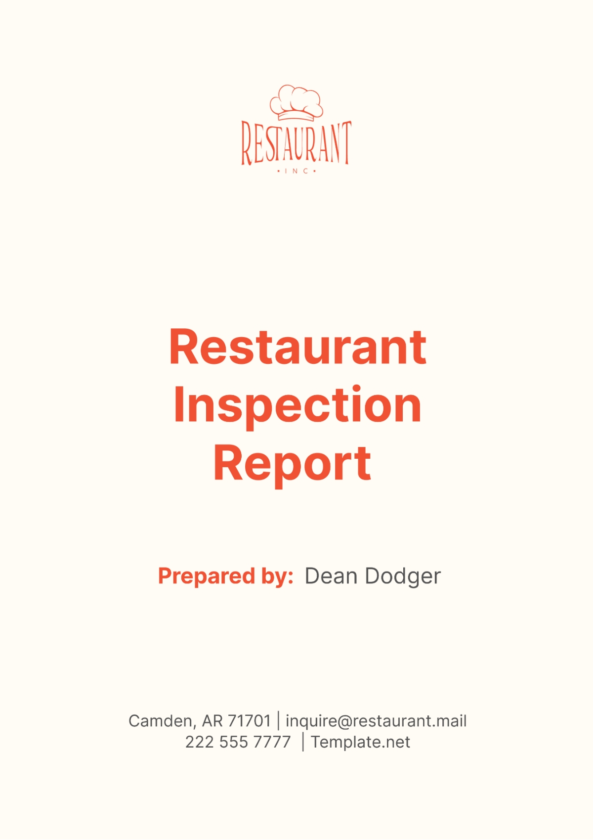 Free Restaurant Inspection Report Template To Edit Online Free Restaurant Inspection Report Template To Edit Online