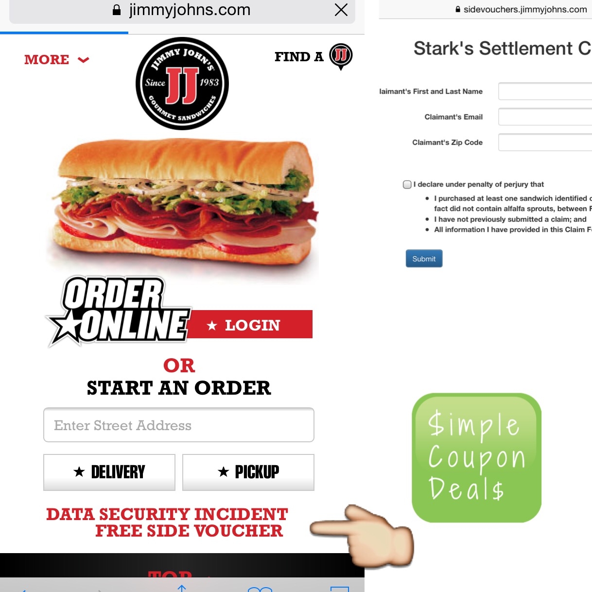 Free Side Voucher Potato Chips Pickle Cookie Or Soda From Jimmy Johns Simple Coupon Deals