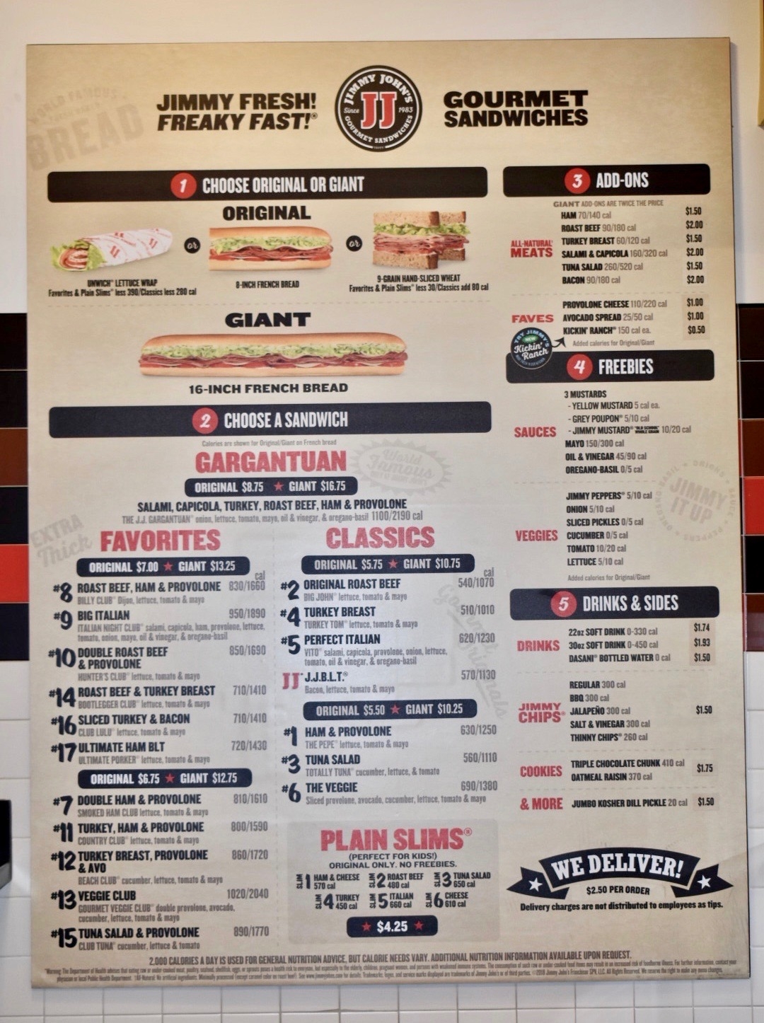 Jimmy Johns Printable Order Form