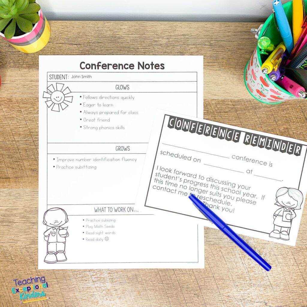 Elementary Printable Parent Teacher Conference Form