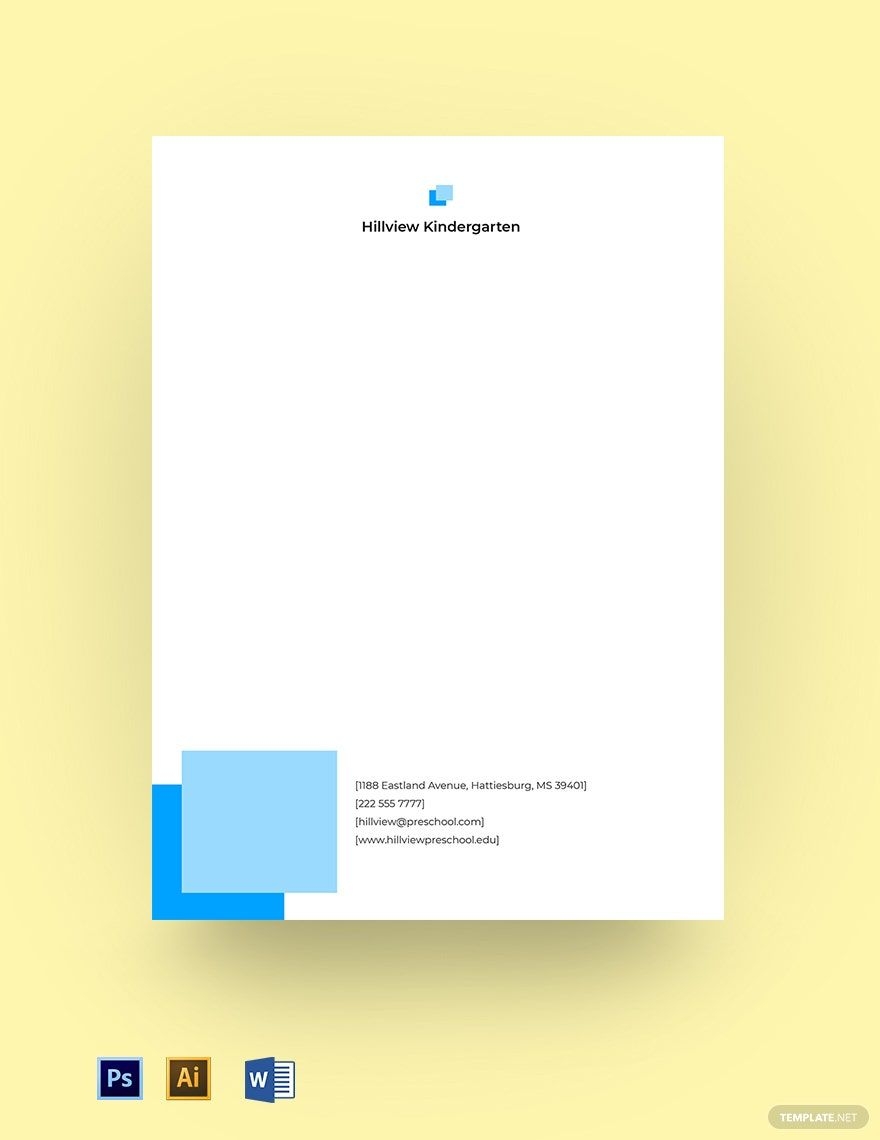 Preschool Letterhead Template In Illustrator PSD Word Download Template