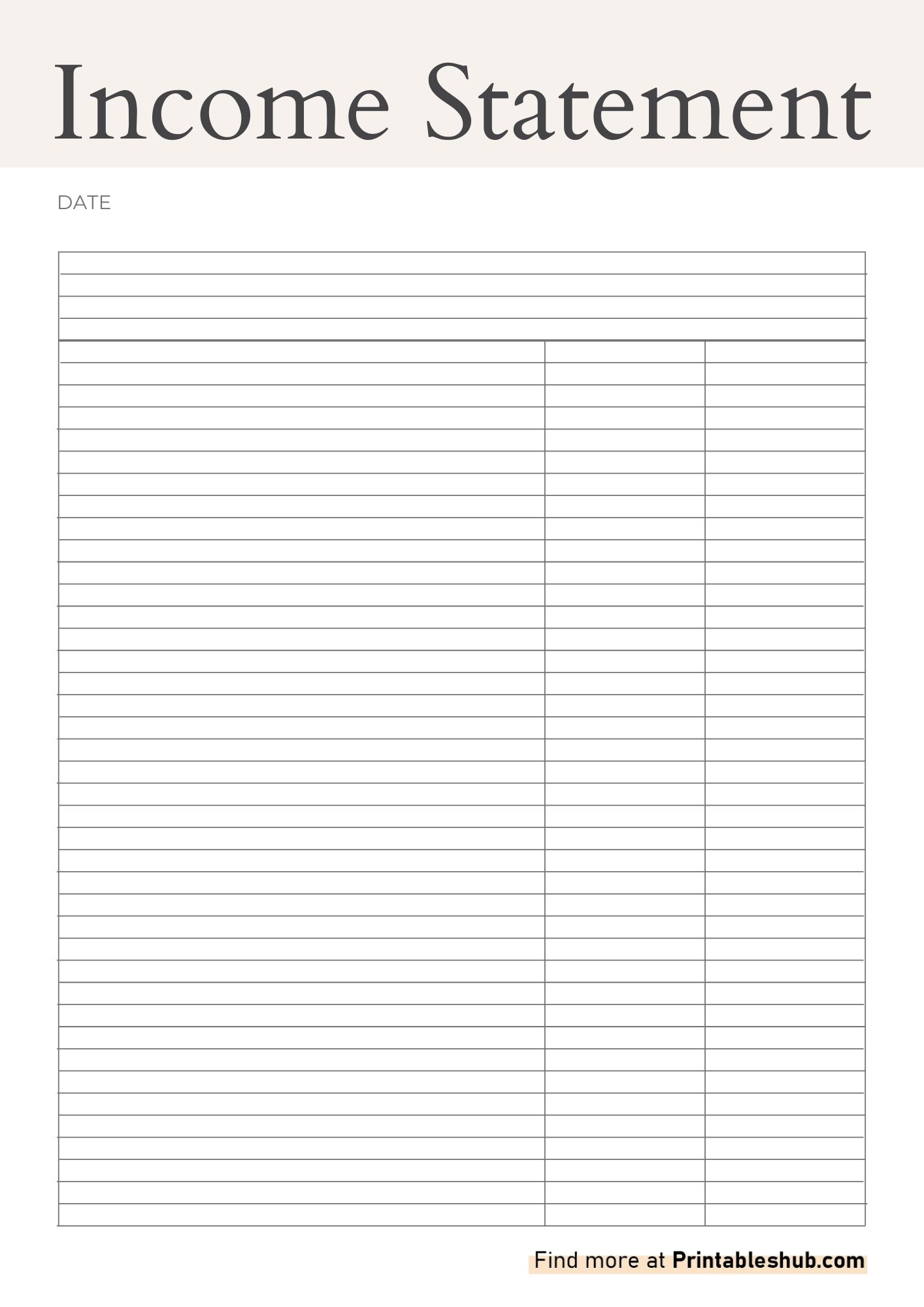 Free Printable Blank Financial Statement Form Free Printable Blank Financial Statement Form
