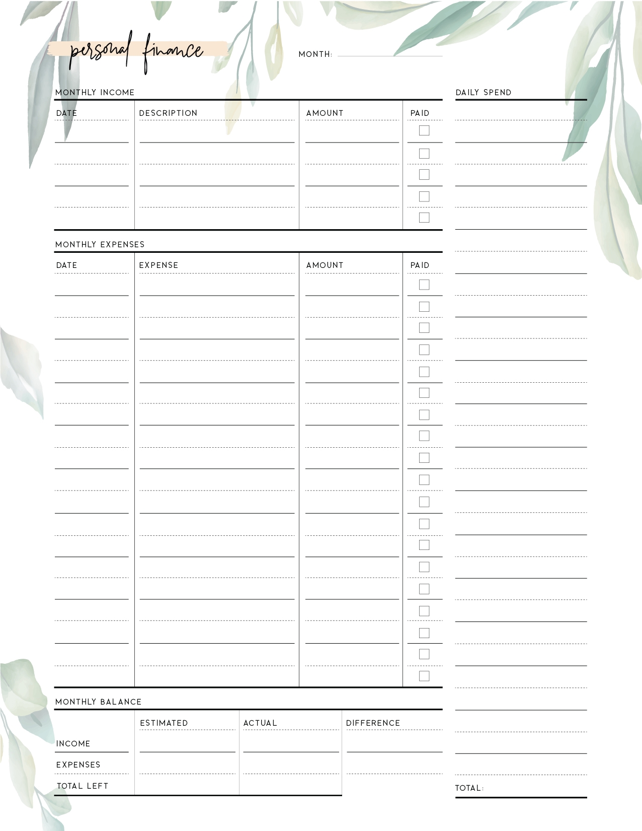 Printable Personal Balance Sheet Template World Of Printables Printable Personal Balance Sheet Template World Of Printables