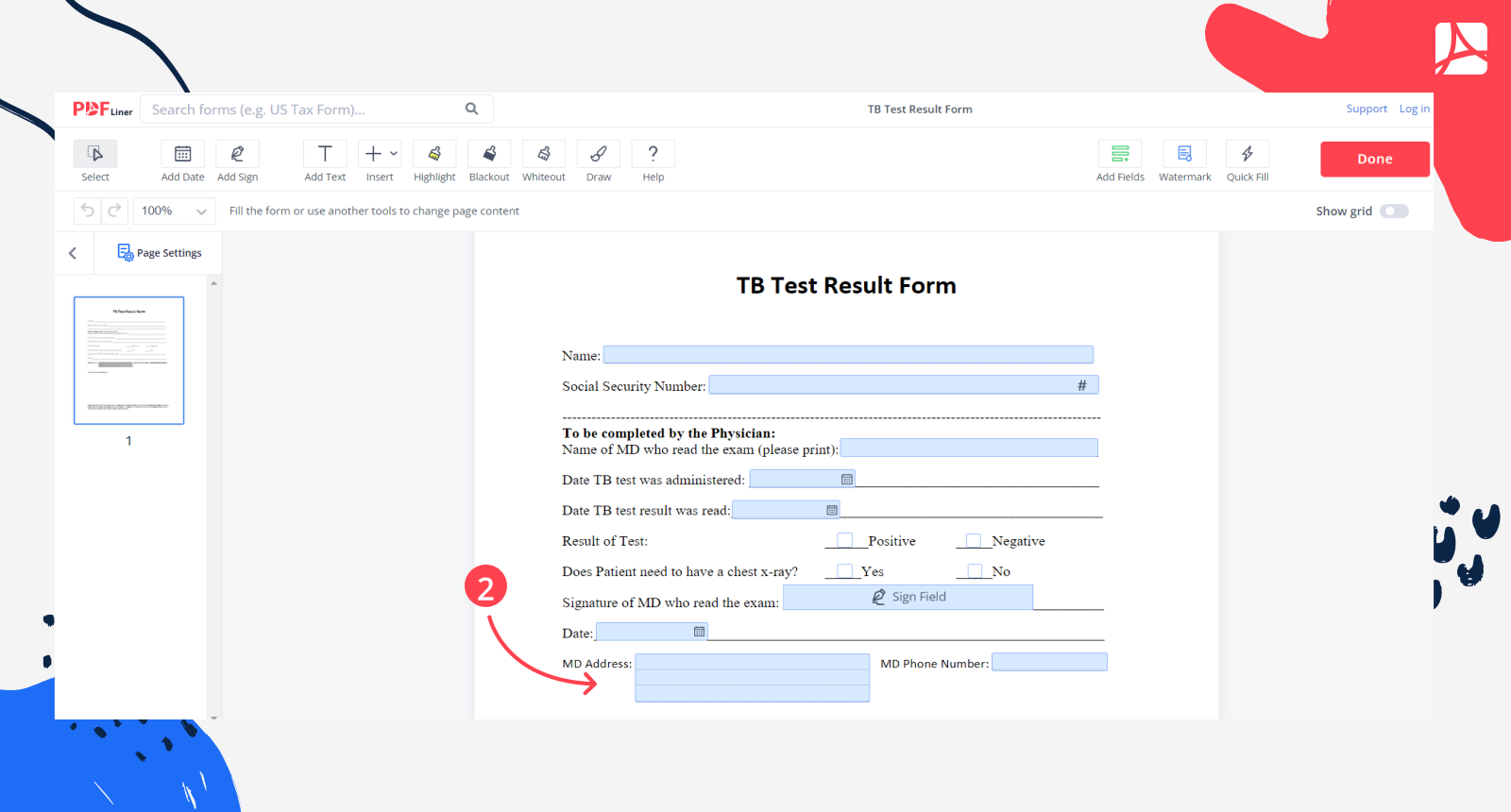 Printable Tb Skin Test Form