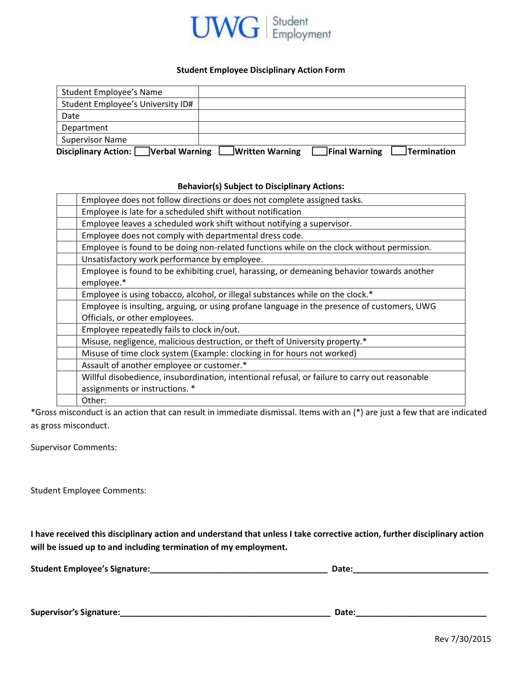 10 Disciplinary Action Form Examples To Download