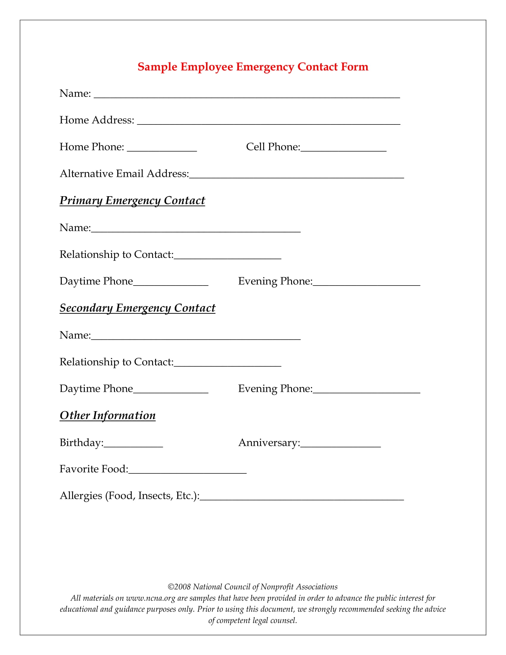 10 Emergency Inion Form Examples To Download