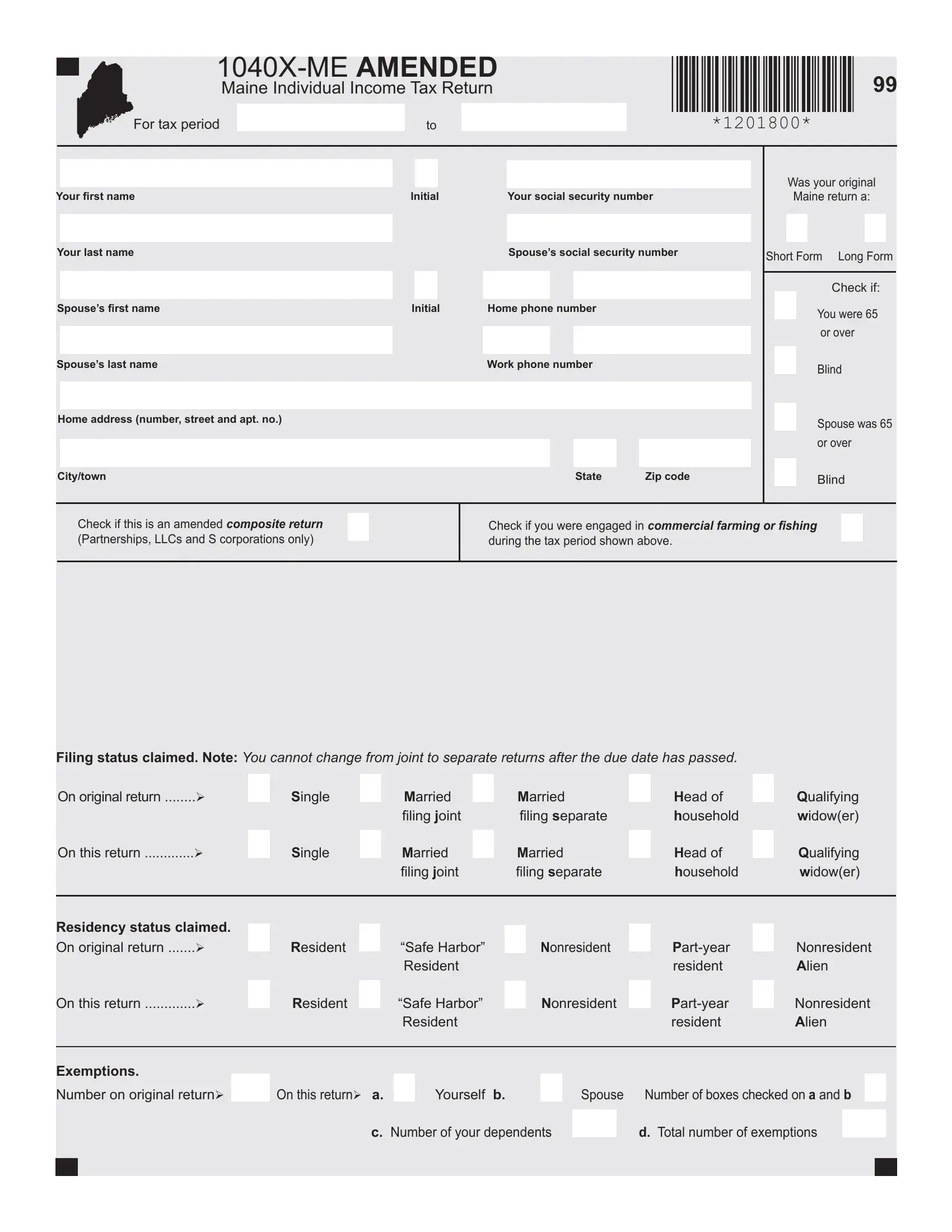 Printable 1040x Form