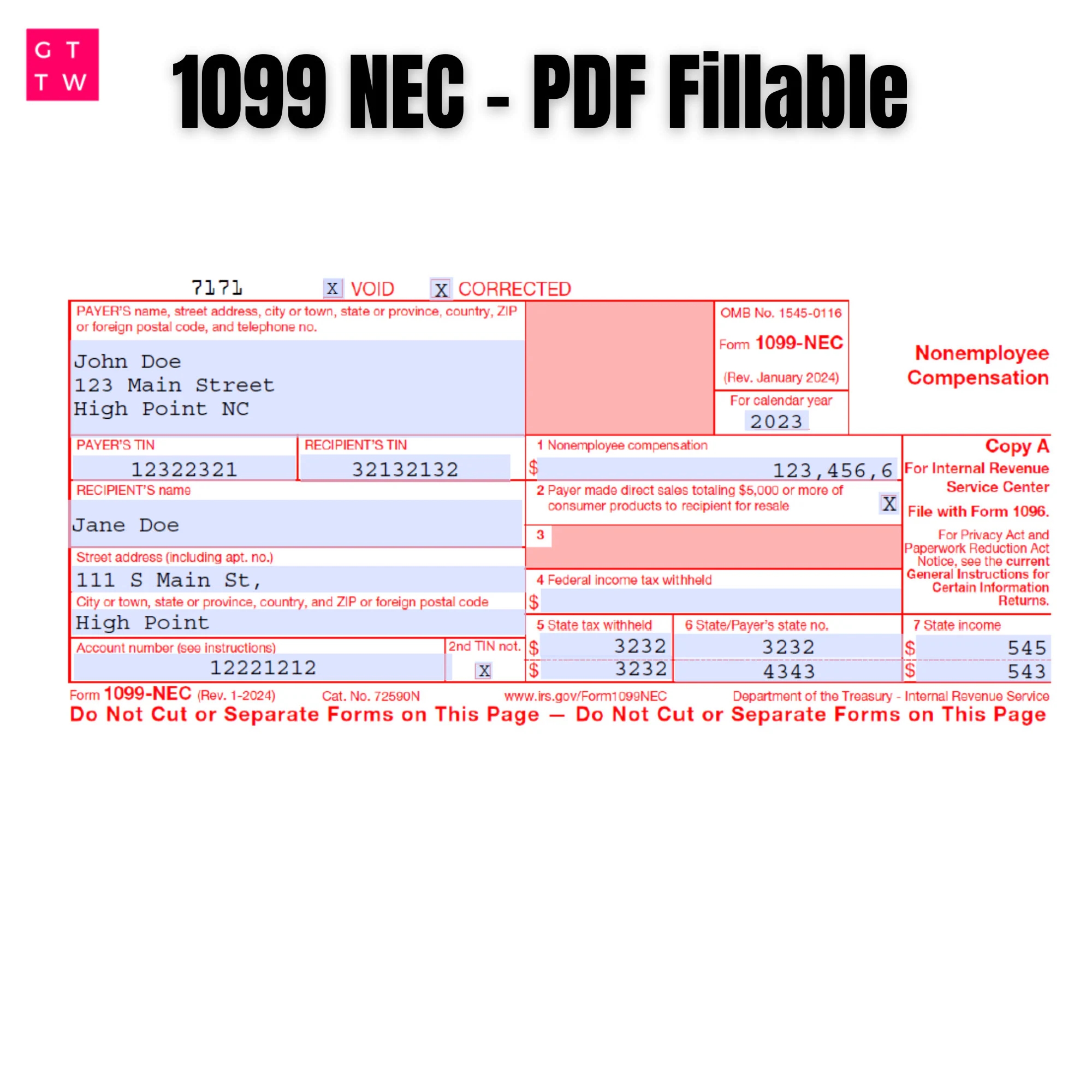 1099 NEC Editable PDF Fillable Template 2024 With Print And Clear Buttons Courier Font Etsy 1099 NEC Editable PDF Fillable Template 2024 With Print And Clear Buttons Courier Font Etsy
