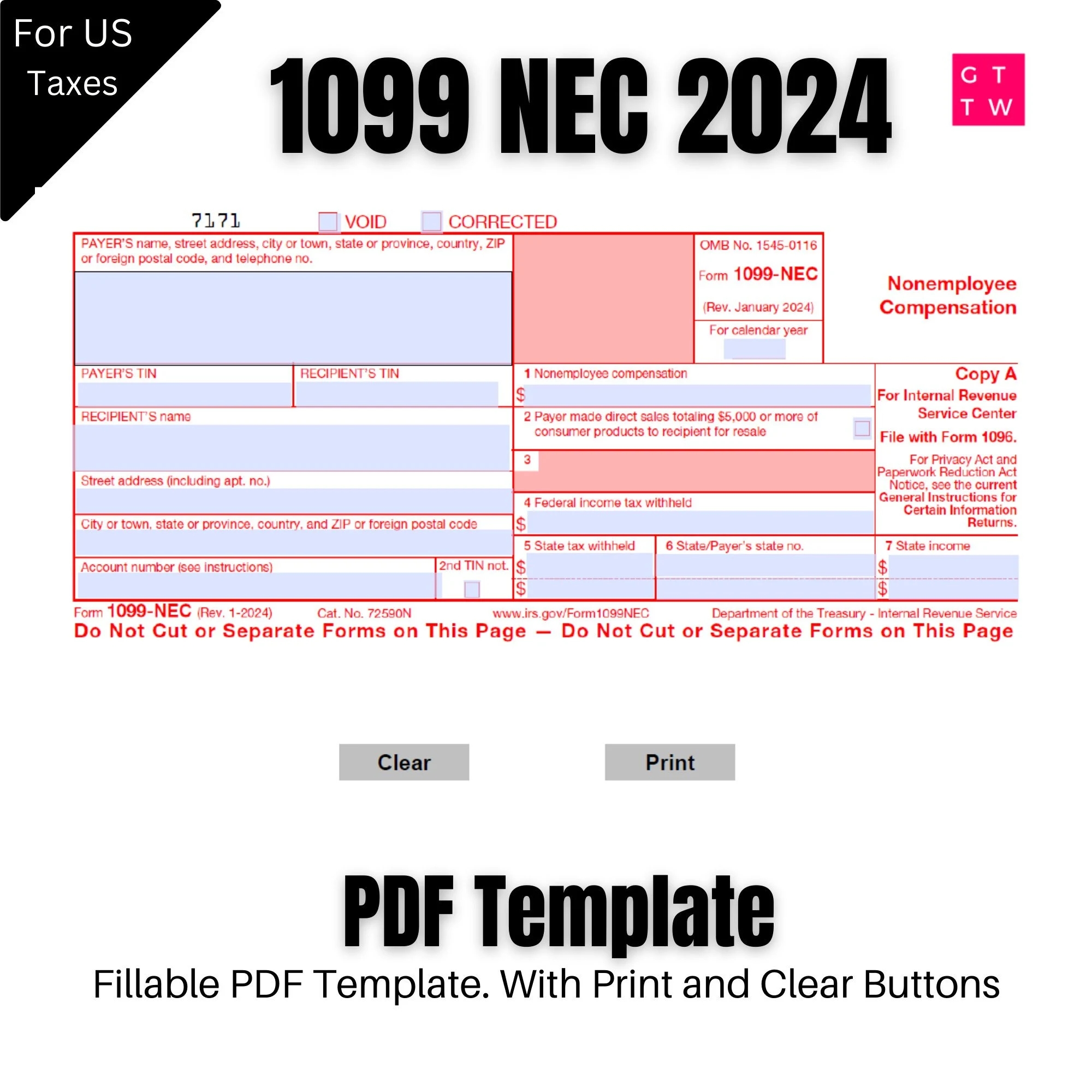 Printable 1099 Tax Form Printable 1099 Tax Form