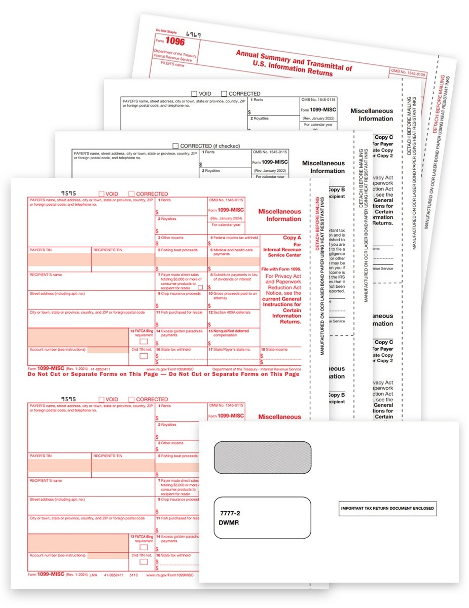 1099MISC Form Envelope Sets DiscountTaxForms