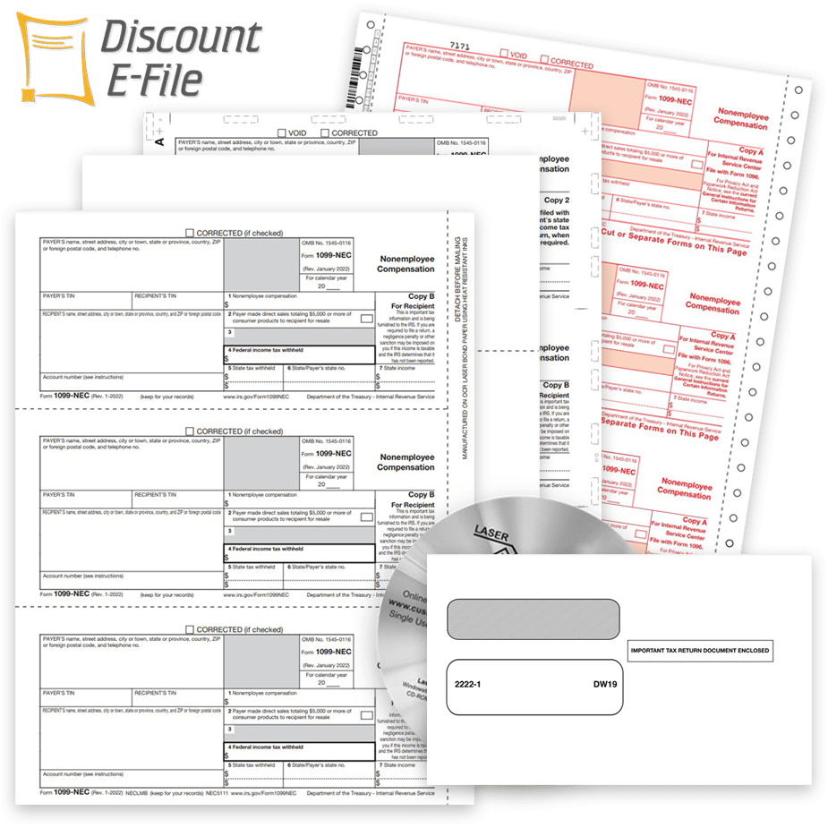 1099NEC Tax Forms For Non Employee Compensation DiscountTaxForms 1099NEC Tax Forms For Non Employee Compensation DiscountTaxForms