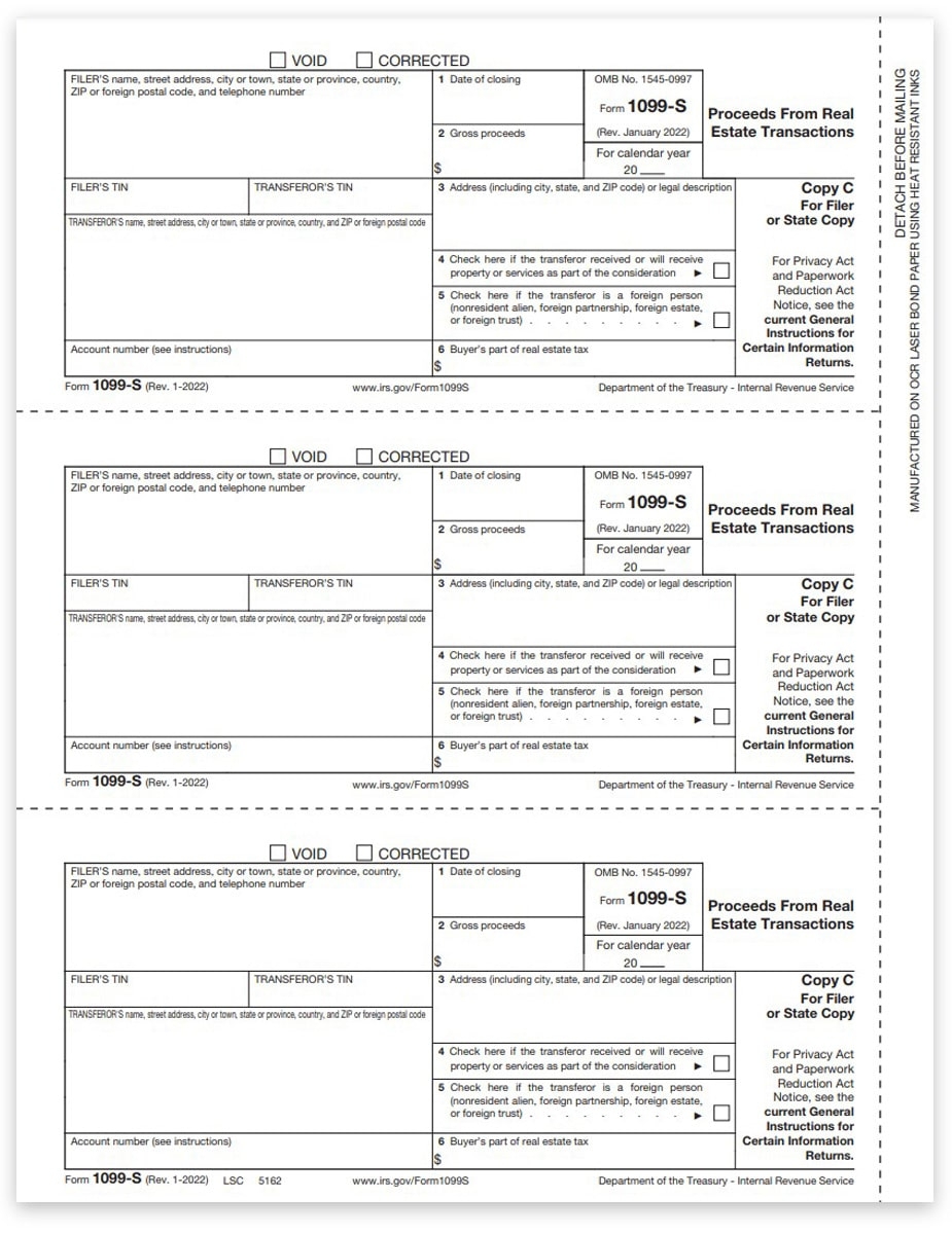 1099S Forms For Real Estate Proceeds State DiscountTaxForms