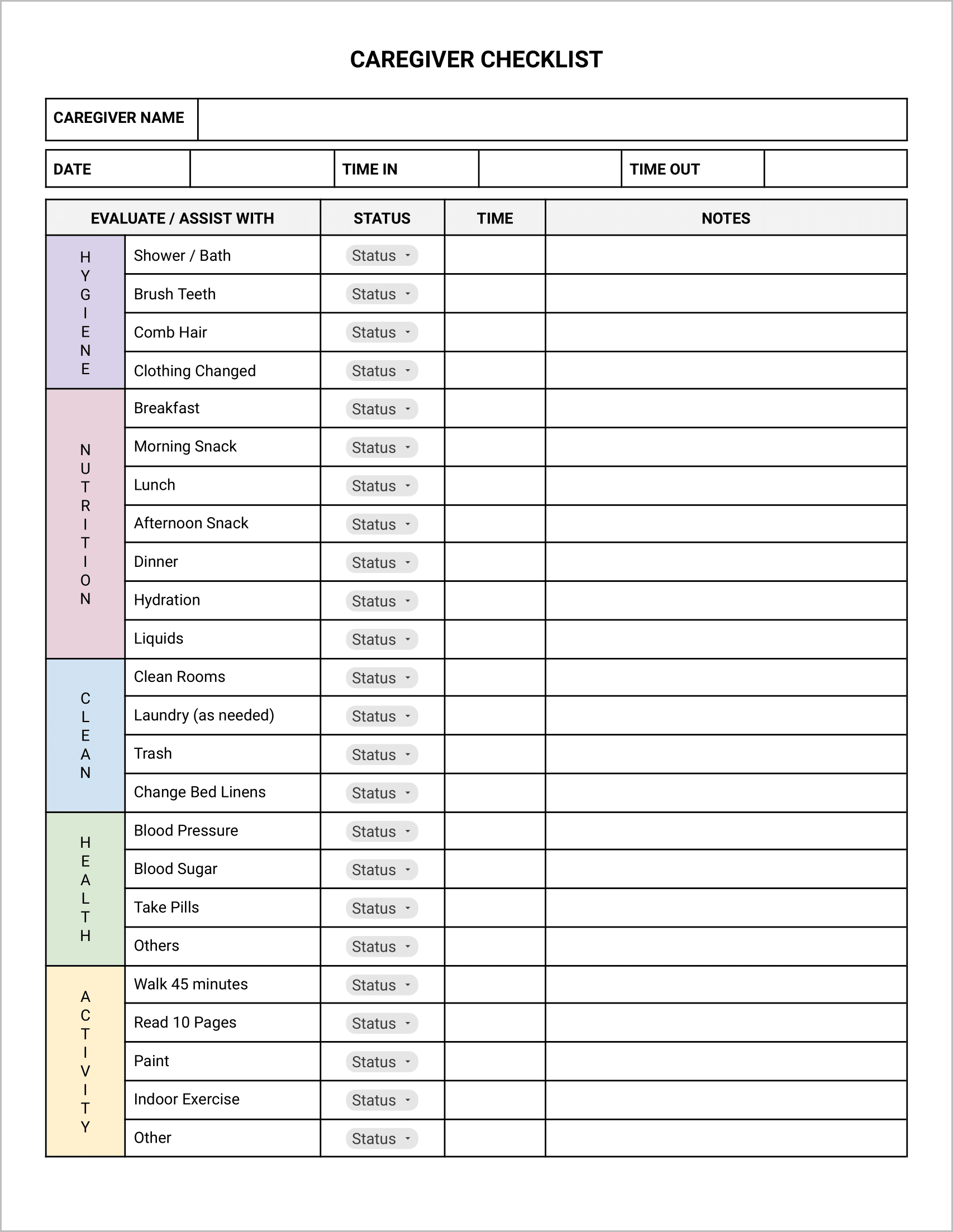 11 Must Have Free Caregiver Forms No Sign Up Required 11 Must Have Free Caregiver Forms No Sign Up Required