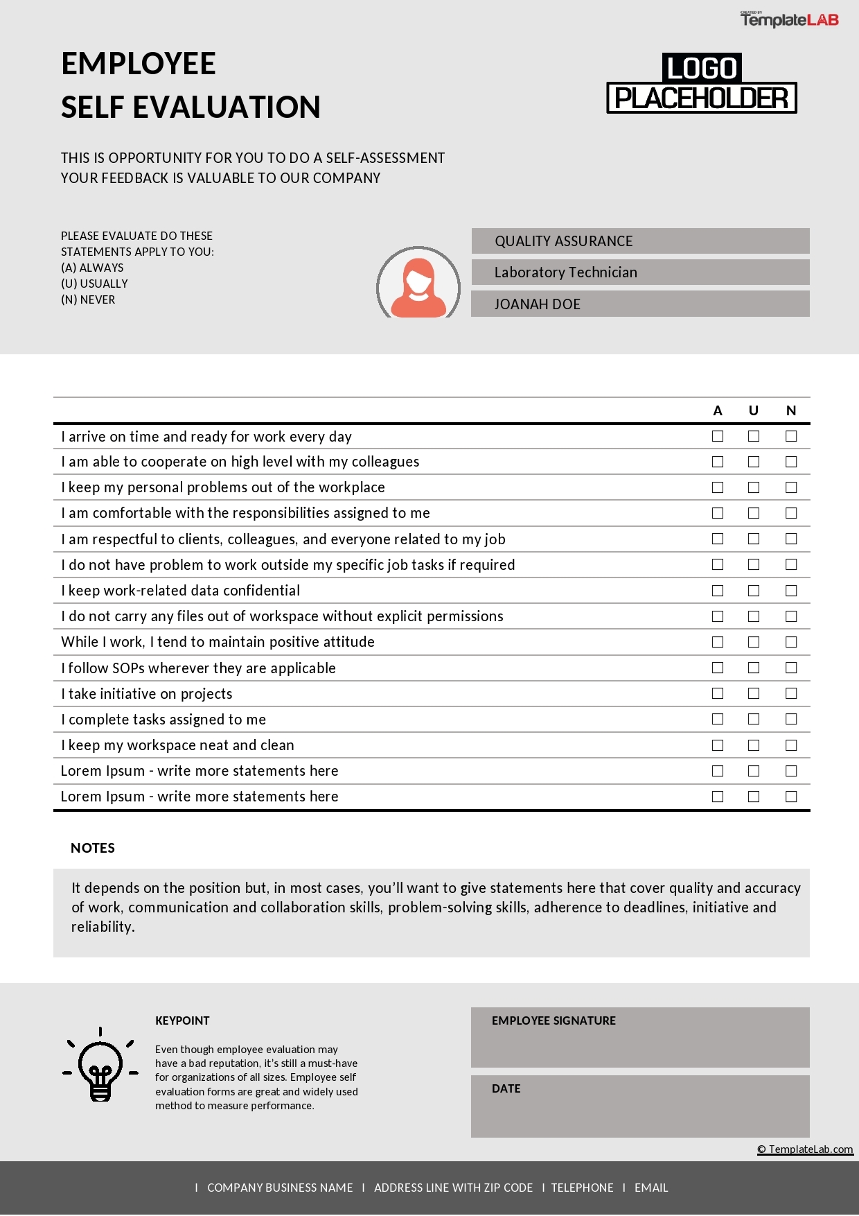 12 Perfect Employee Evaluation Templates FREE TemplateLab 12 Perfect Employee Evaluation Templates FREE TemplateLab