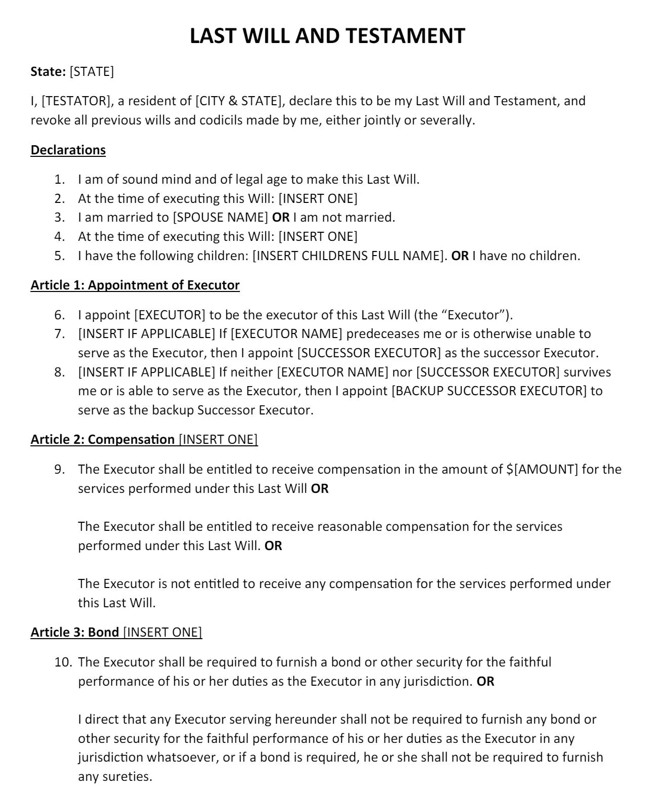 14 Free Last Will And Testament PDF Templates To Download UPDF