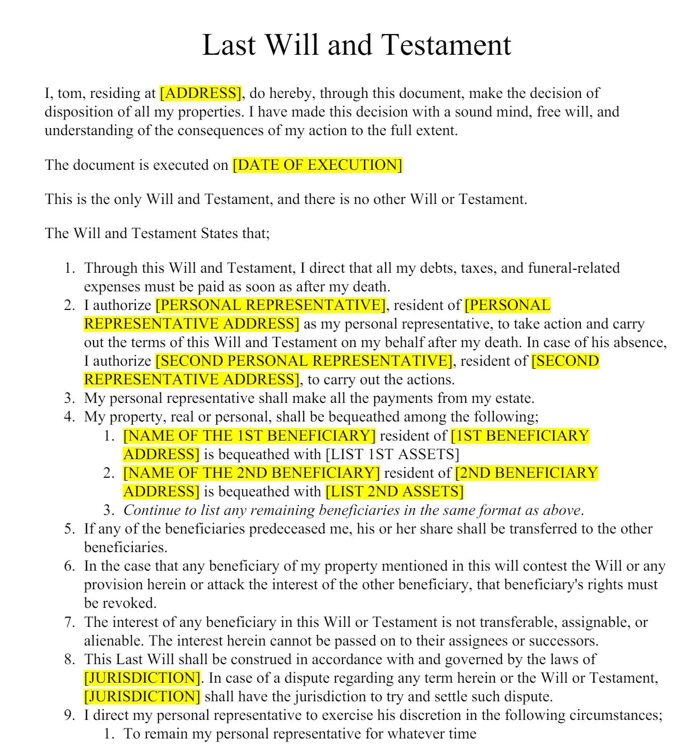14 Free Last Will And Testament PDF Templates To Download UPDF