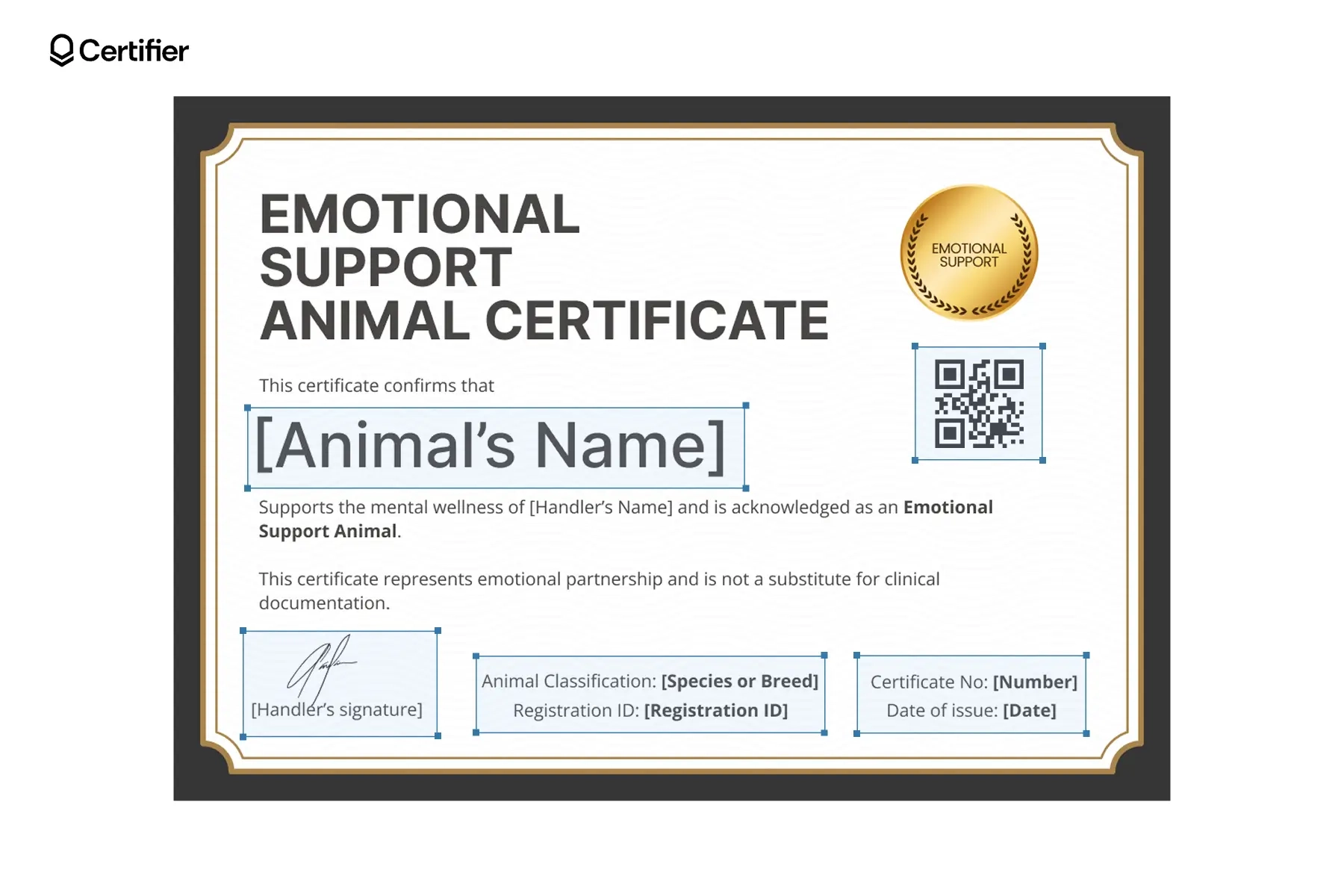 Emotional Support Animal Printable Form