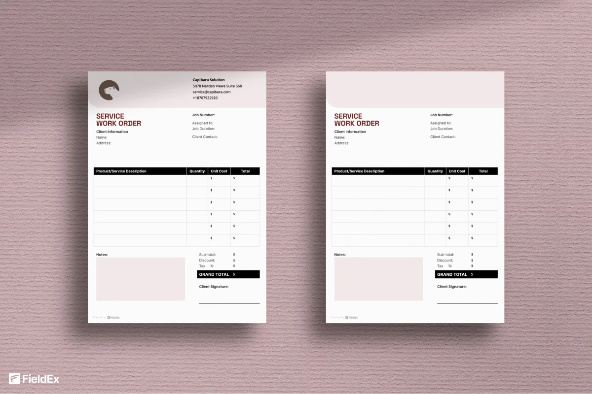 16 Free Work Order Templates FieldEx 16 Free Work Order Templates FieldEx