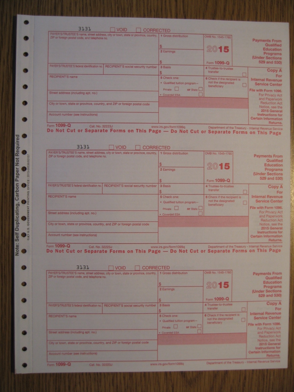 1099 Form 2015 Printable