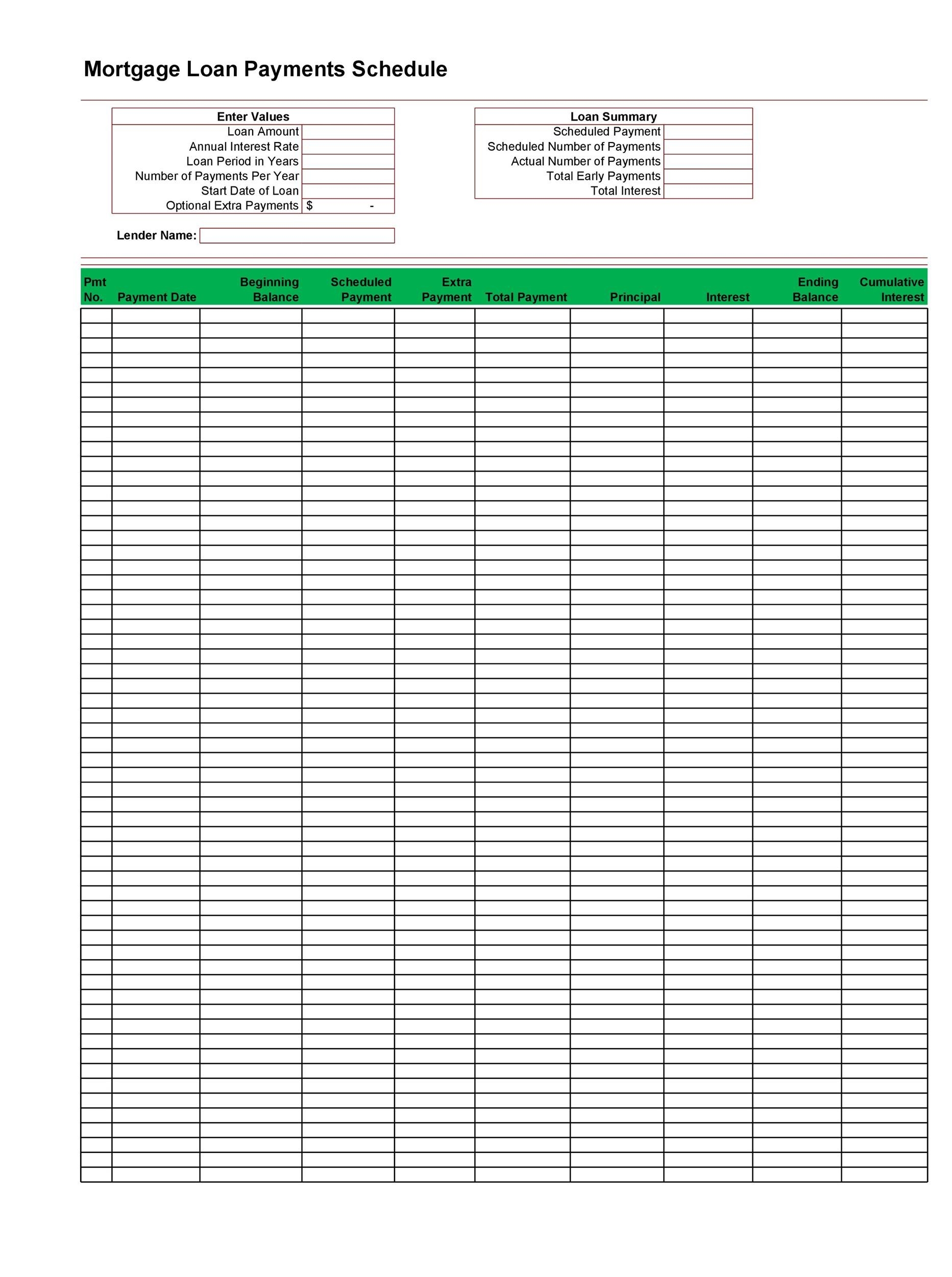 Amortization Car Loan Form Printable