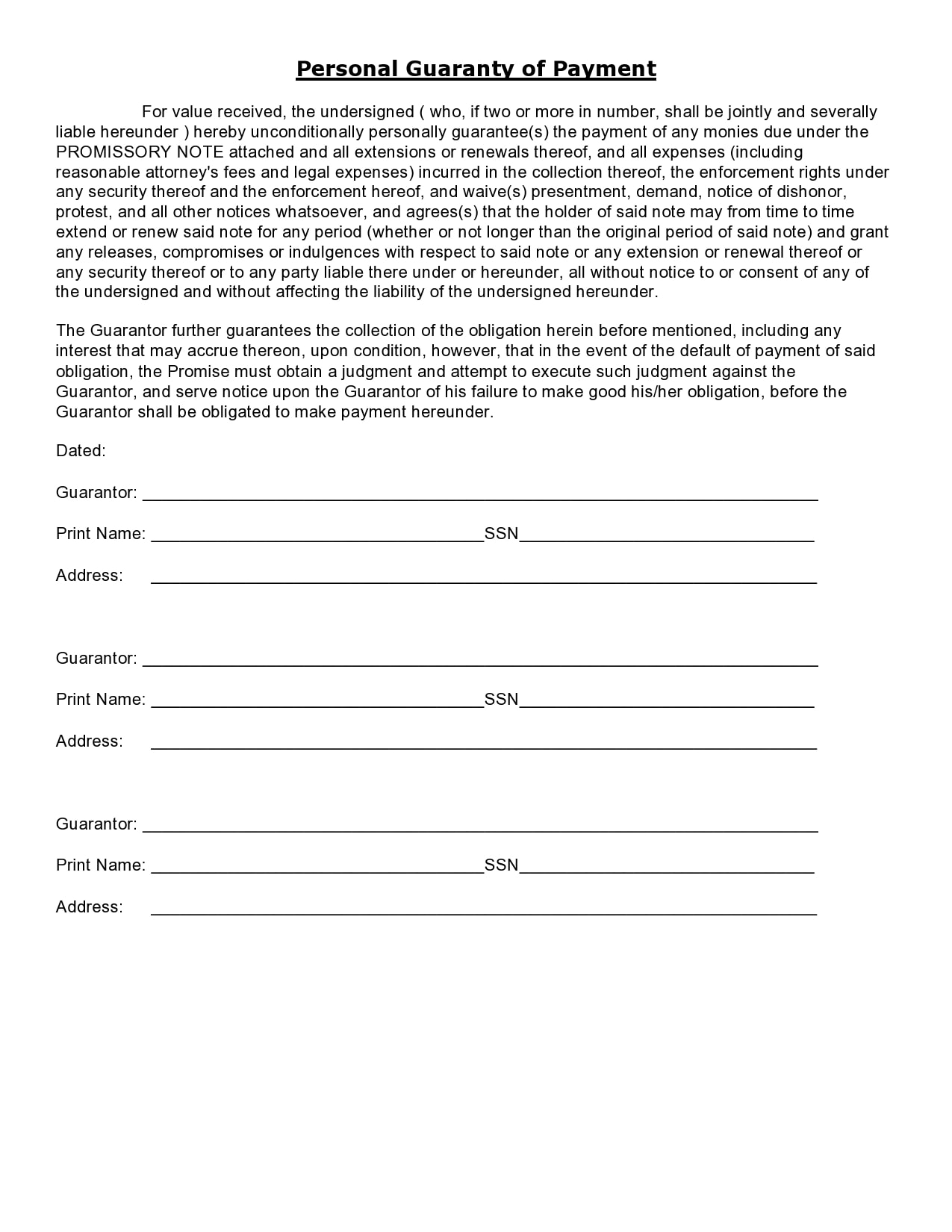 30 Best Personal Guarantee Forms Templates TemplateArchive 30 Best Personal Guarantee Forms Templates TemplateArchive