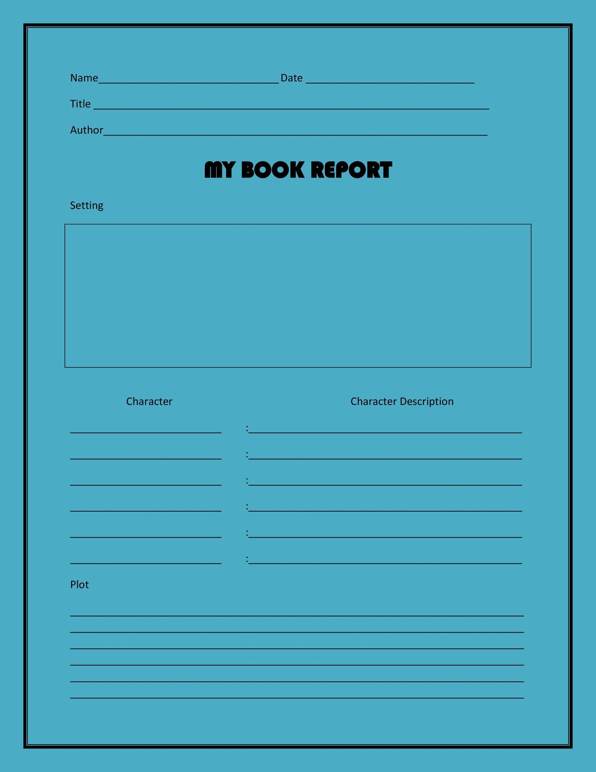 30 Book Report Templates Reading Worksheets