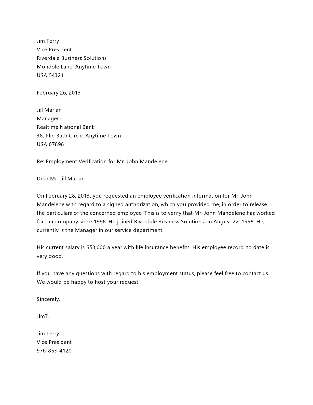 30 Employment Verification Letter Samples Word PDF TemplateArchive 30 Employment Verification Letter Samples Word PDF TemplateArchive