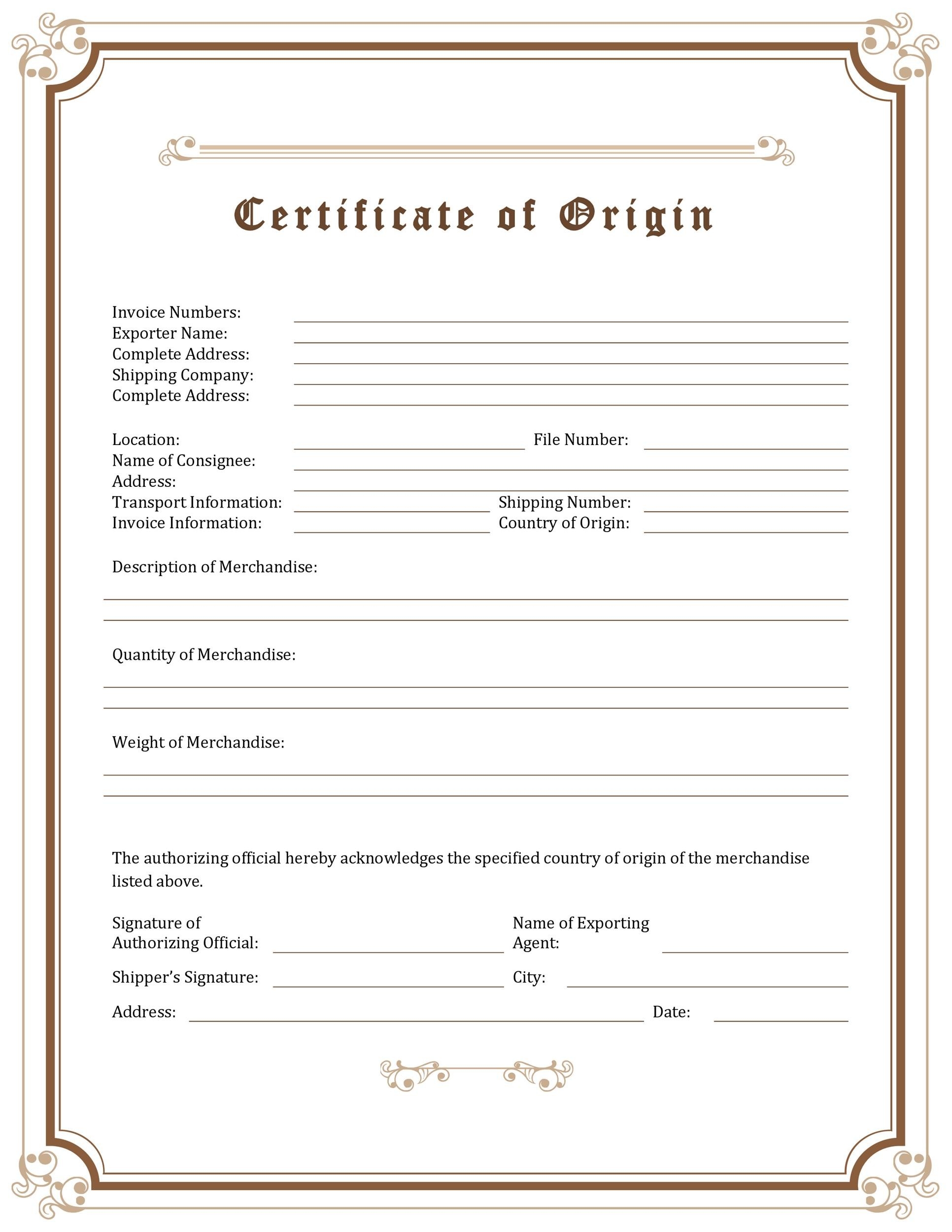 Printable Nafta Form