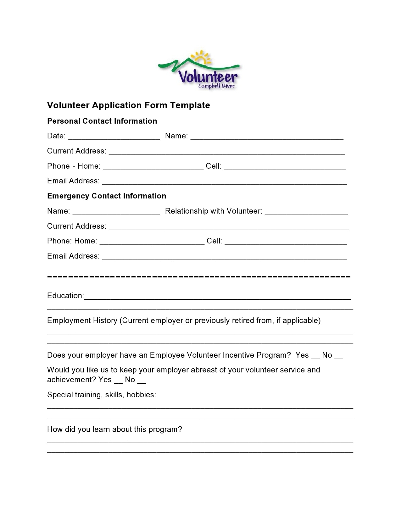 Printable Community Service Forms Printable Community Service Forms