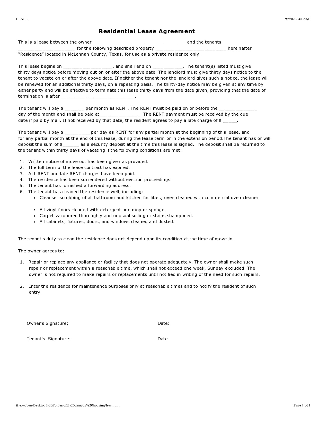 30 Simple One Page Rental Agreements Word TemplateArchive 30 Simple One Page Rental Agreements Word TemplateArchive