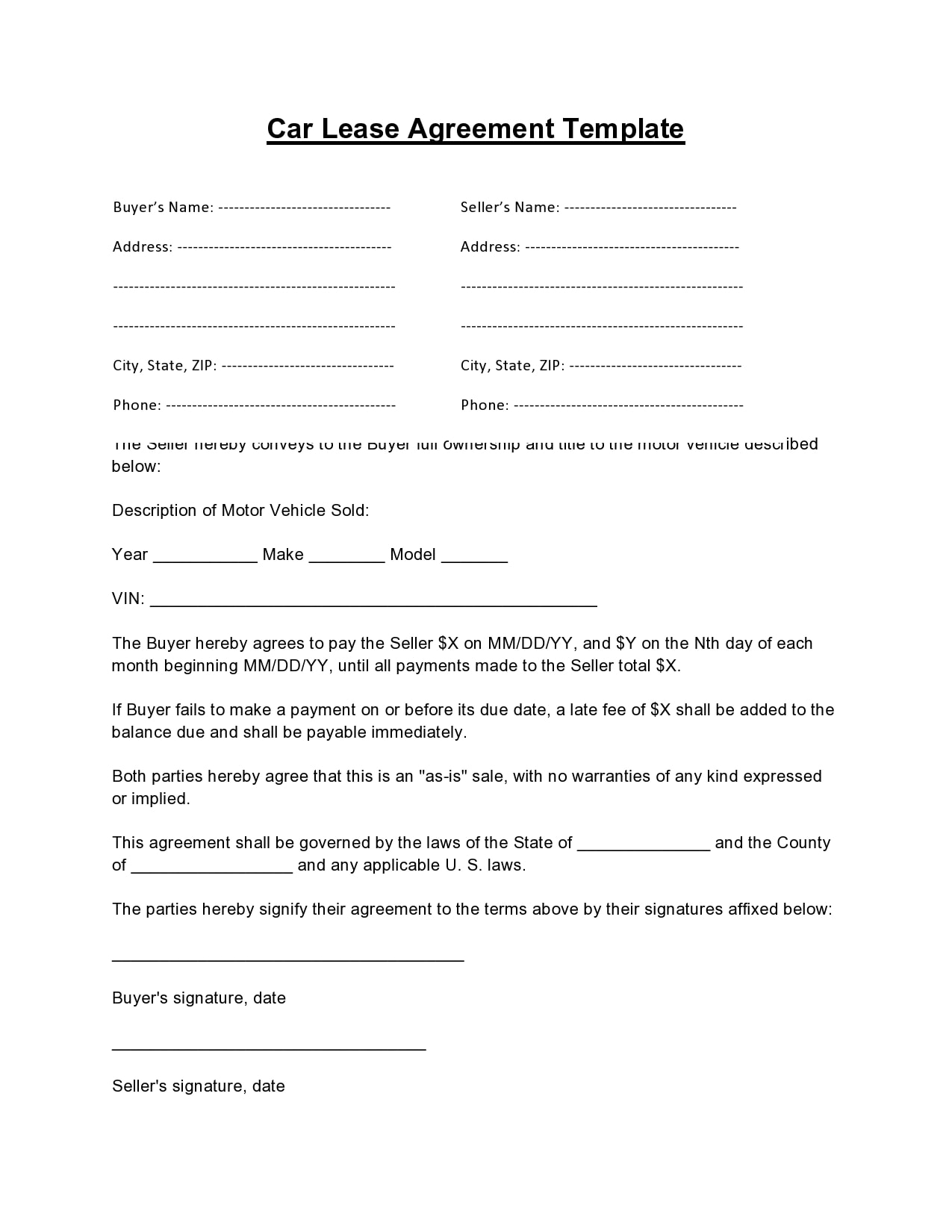 30 Simple One Page Rental Agreements Word TemplateArchive