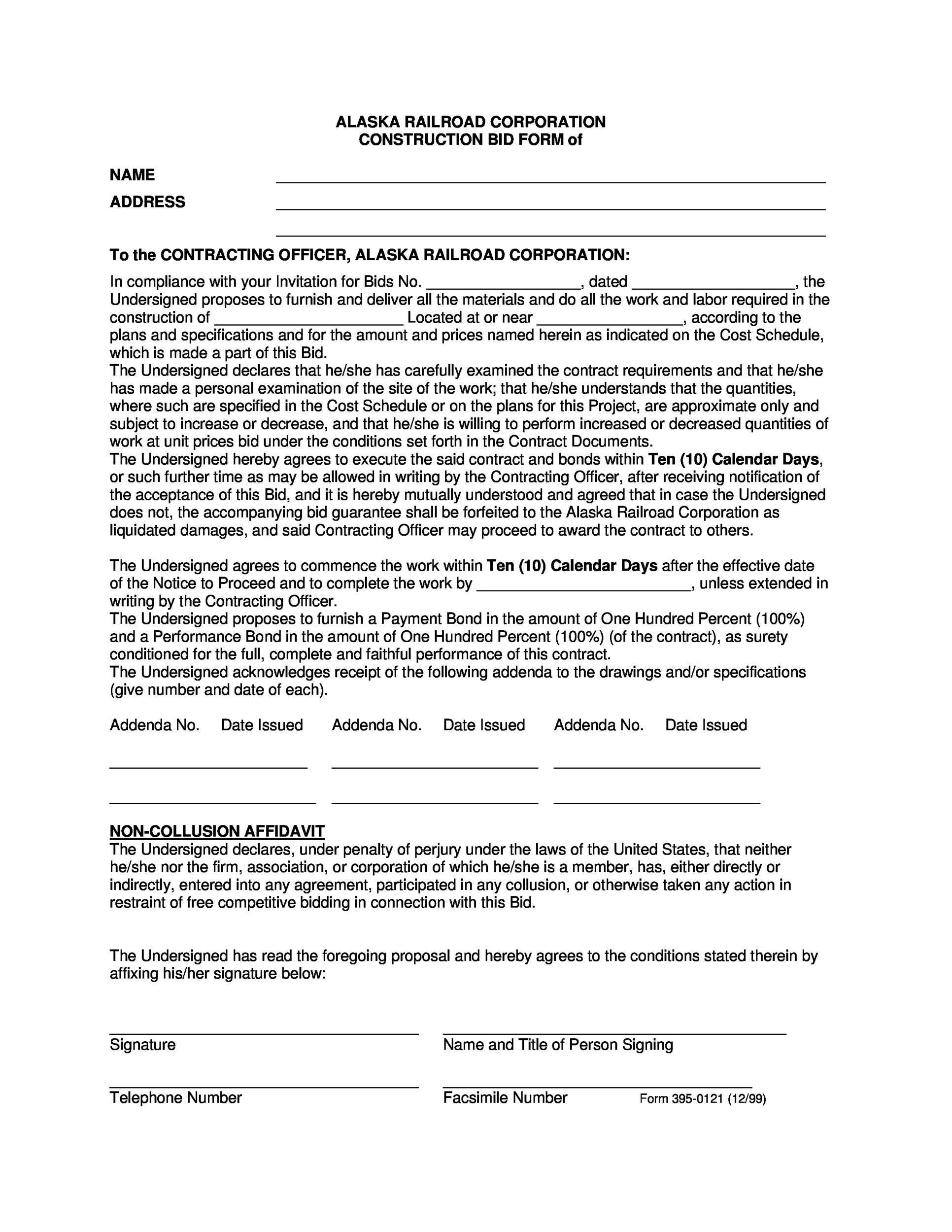31 Construction Proposal Template Construction Bid Forms 31 Construction Proposal Template Construction Bid Forms